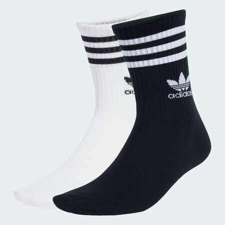 ADIDAS ORIGINALS 3-Stripes Crew Socks 10 Pairs White / Black UNISEX