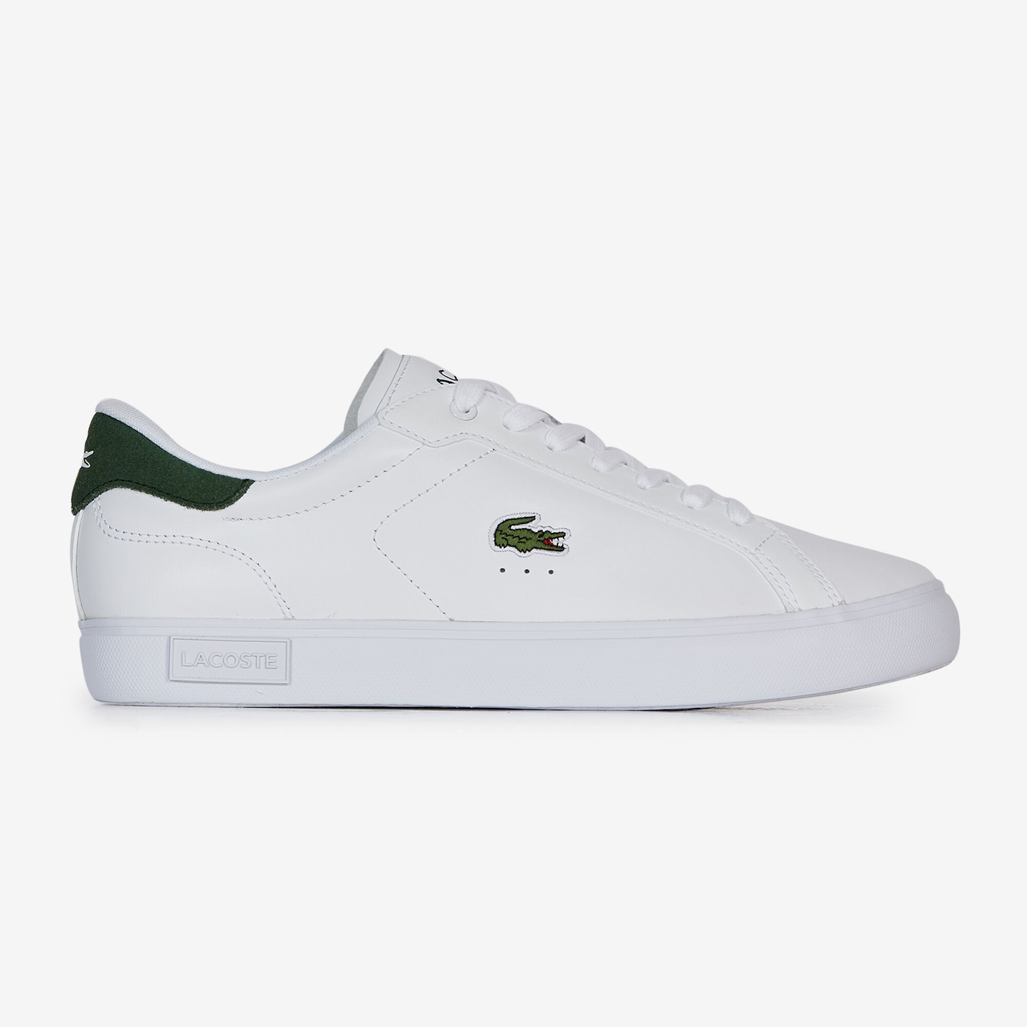 LACOSTE POWERCOURT WHITE GREEN SNEAKERS MEN Courir