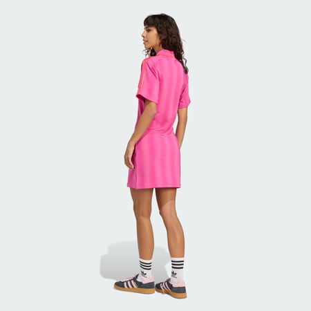 ADIDAS ORIGINALS Football Inspired Graphic Dress Semi Lucid Fuchsia WOMEN