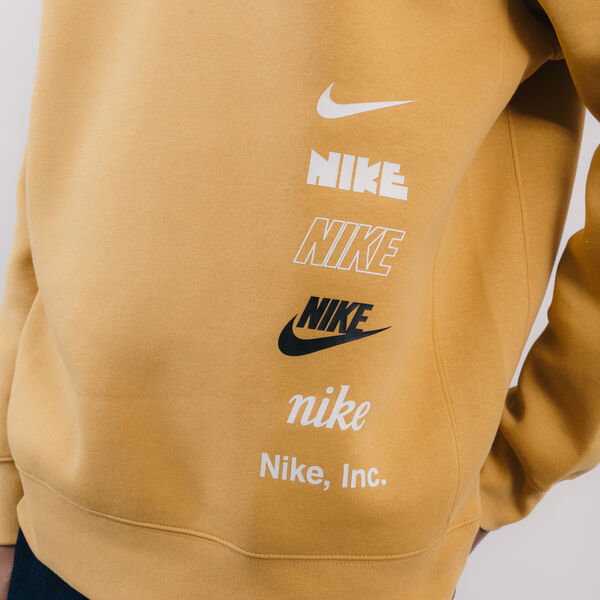 NIKE MULTI LOGO CREW SWEATSHIRT YELLOW - SWEATSHIRTS MEN | Courir.com