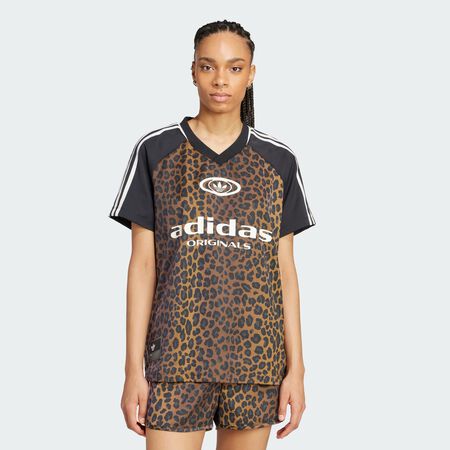 ADIDAS ORIGINALS JERSEY LEO SATIN MARRON/BLANC FEMME