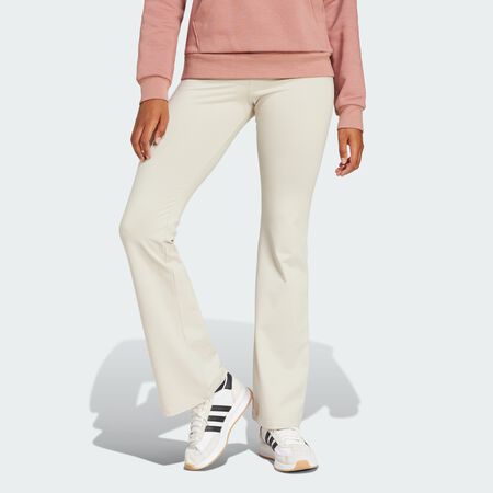 ADIDAS ORIGINALS Essentials Small Logo Flared Leggings Beige / White WOMEN