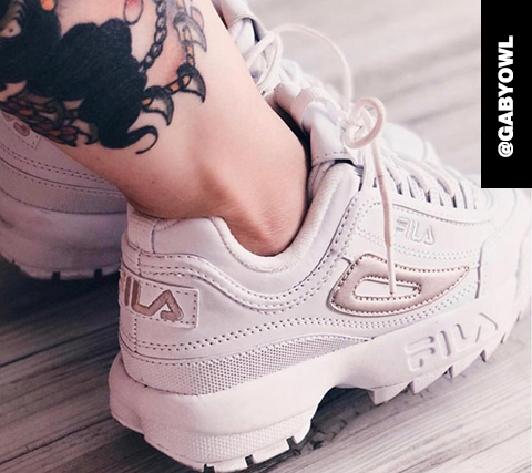 chaussure fila blanche et rose