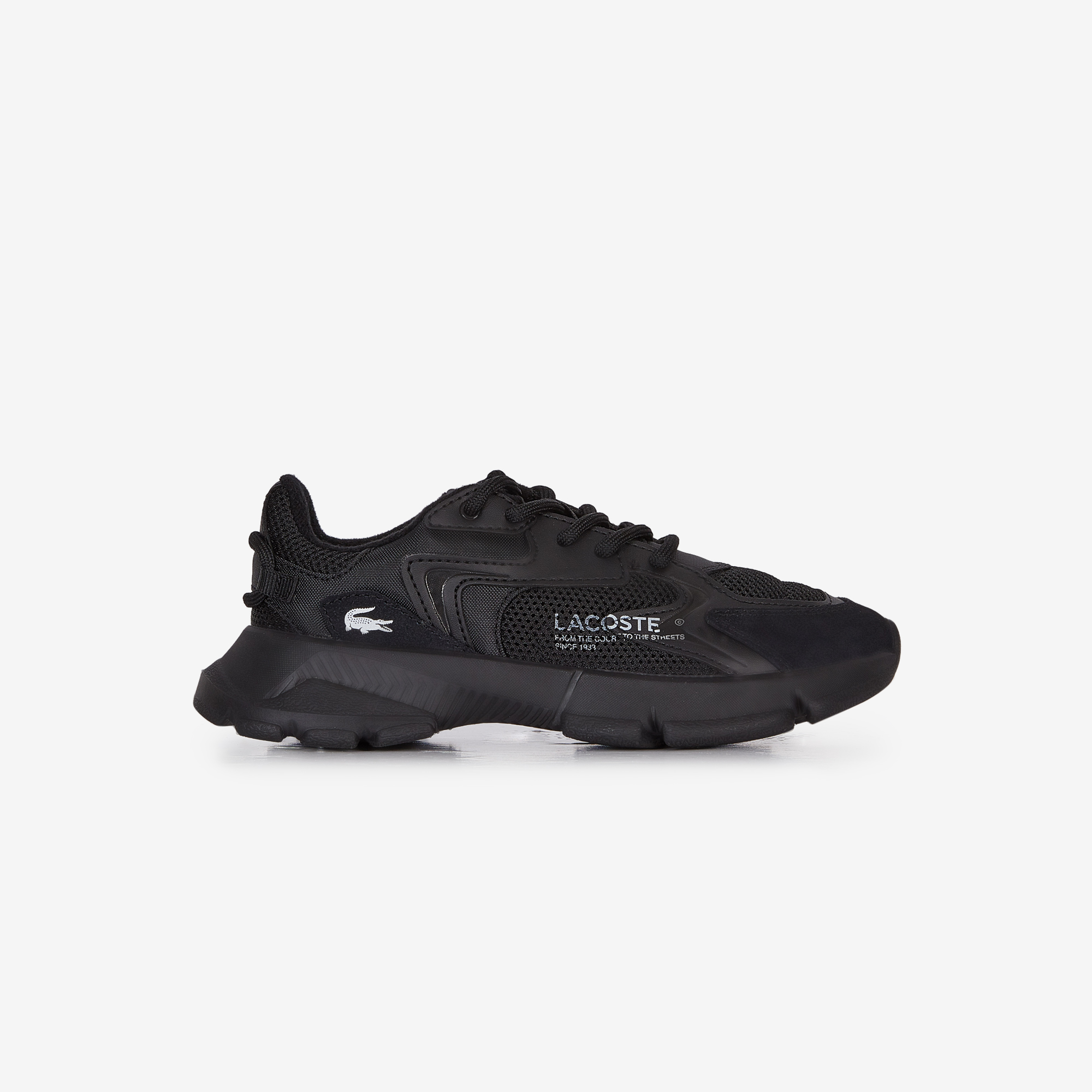 LACOSTE L003 NEO SNEAKERS ENFANT NOIR LACETS Courir