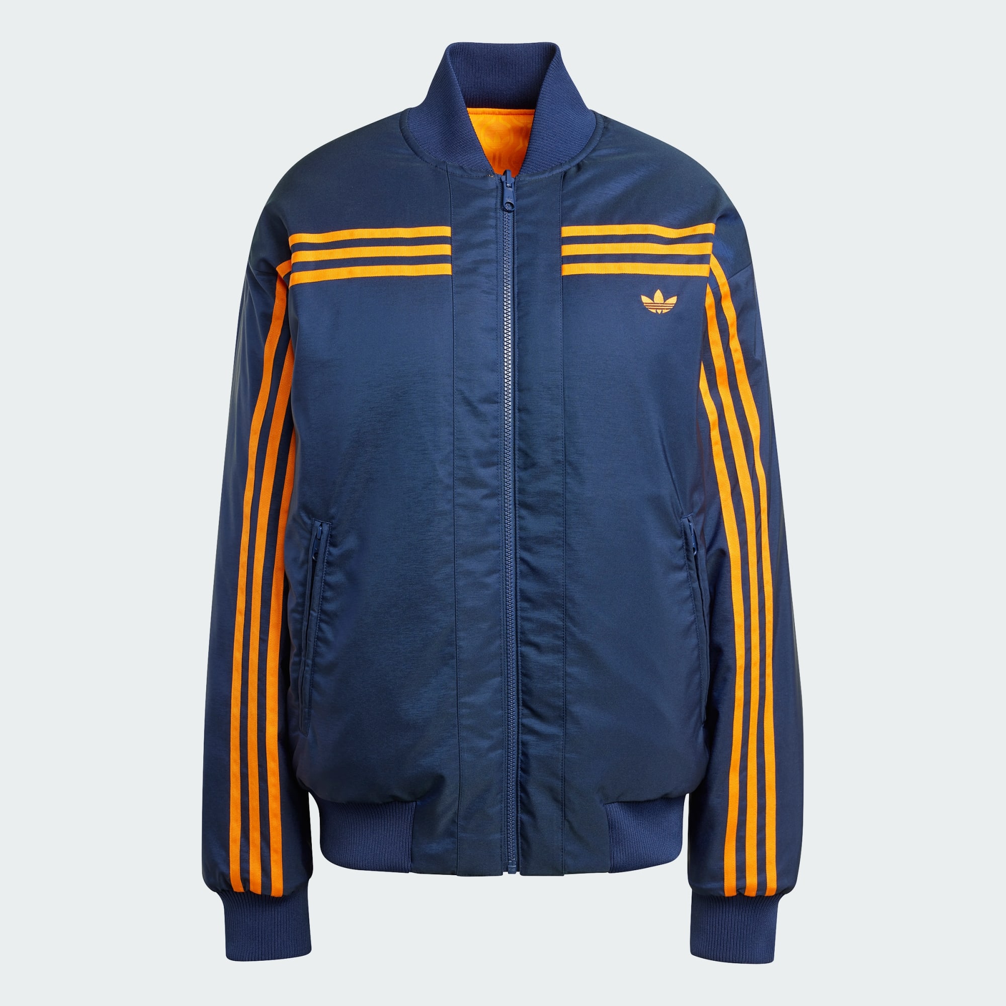 ADIDAS ORIGINALS 70s Reversible Oversized Bomber Jacket Unity Orange Night Indigo JACKETS WOMEN Courir