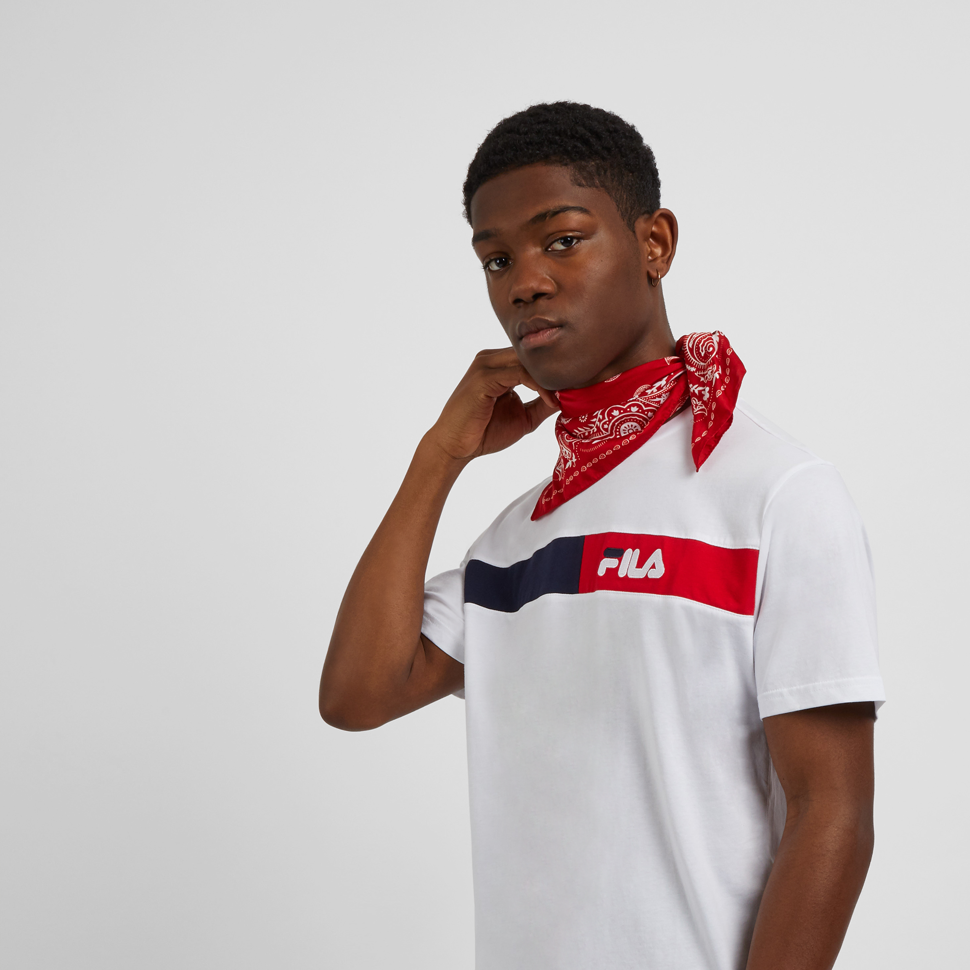 Tee Jacques Chest Colorblock Fila Blanc/bleu/rouge L Male