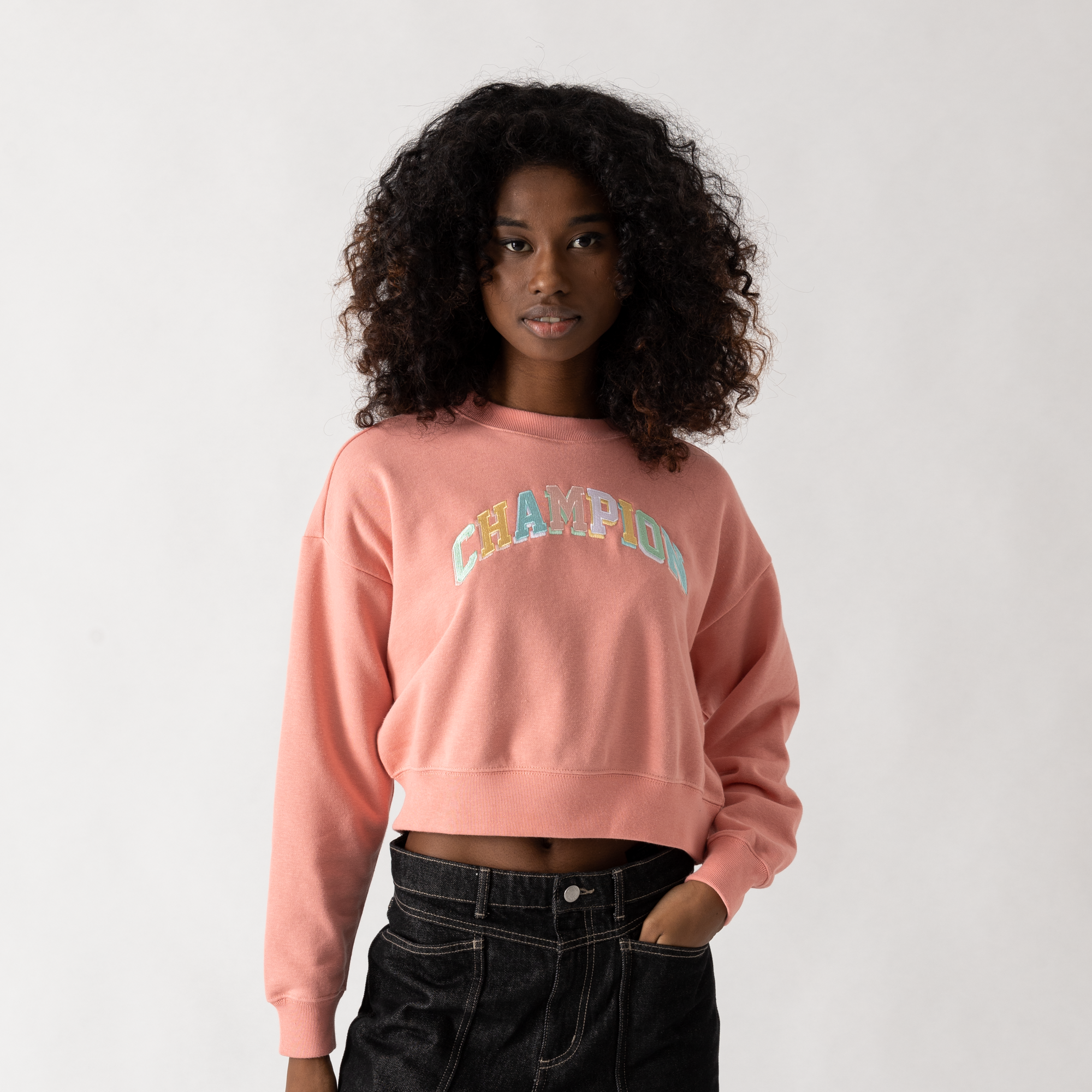 Sweat Cropped College Of Colors  Rose