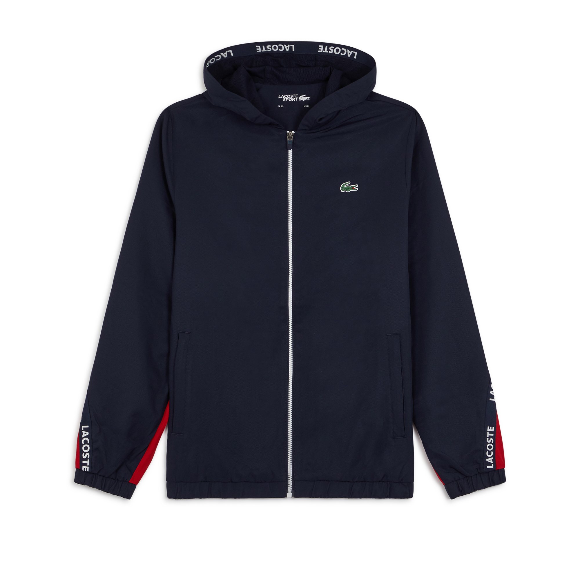 Jacket Hoodie Tape Survetement Lacoste Marine/rouge/noir S Male