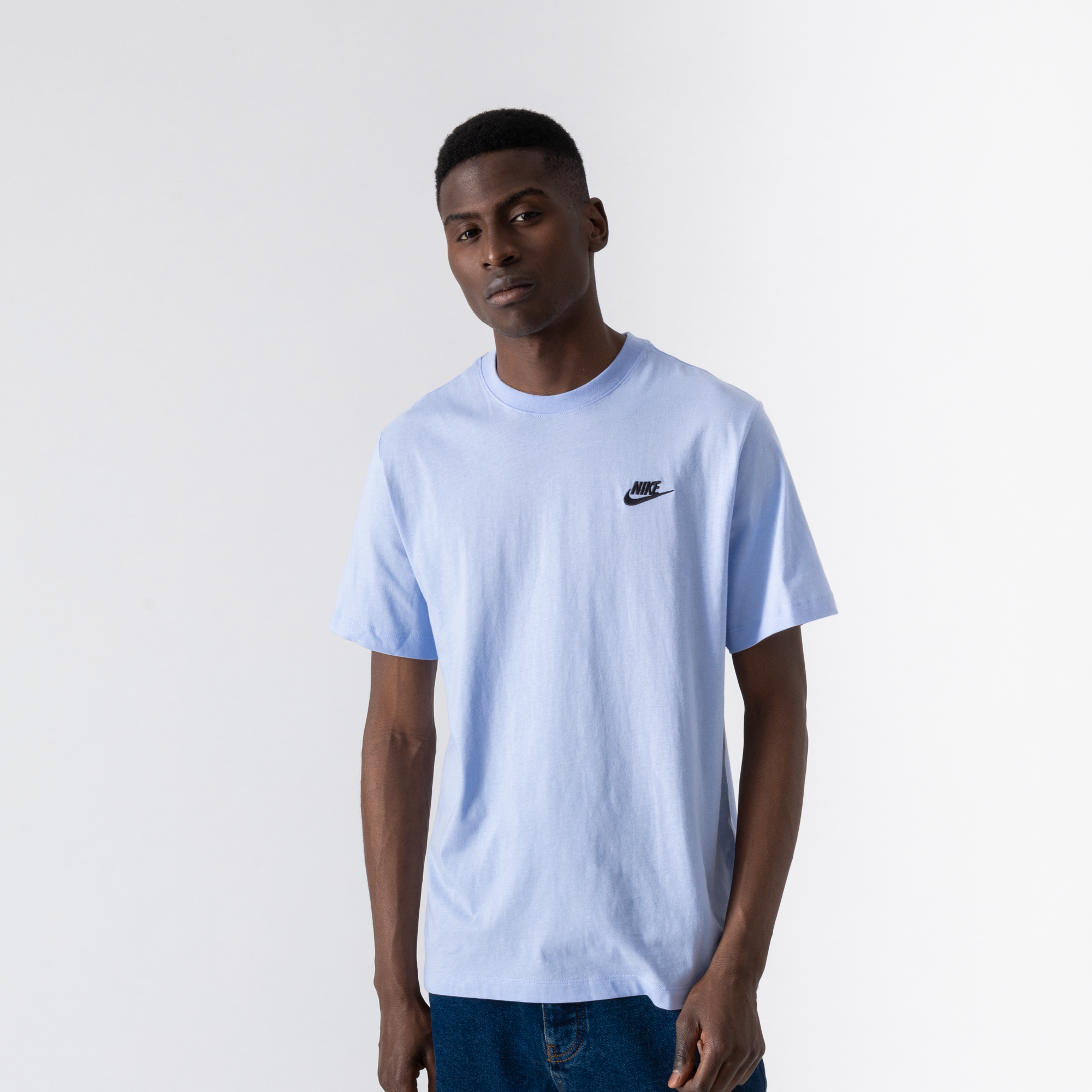 NIKE TEE SHIRT CLUB BLEU CIEL - TEE-SHIRT HOMME