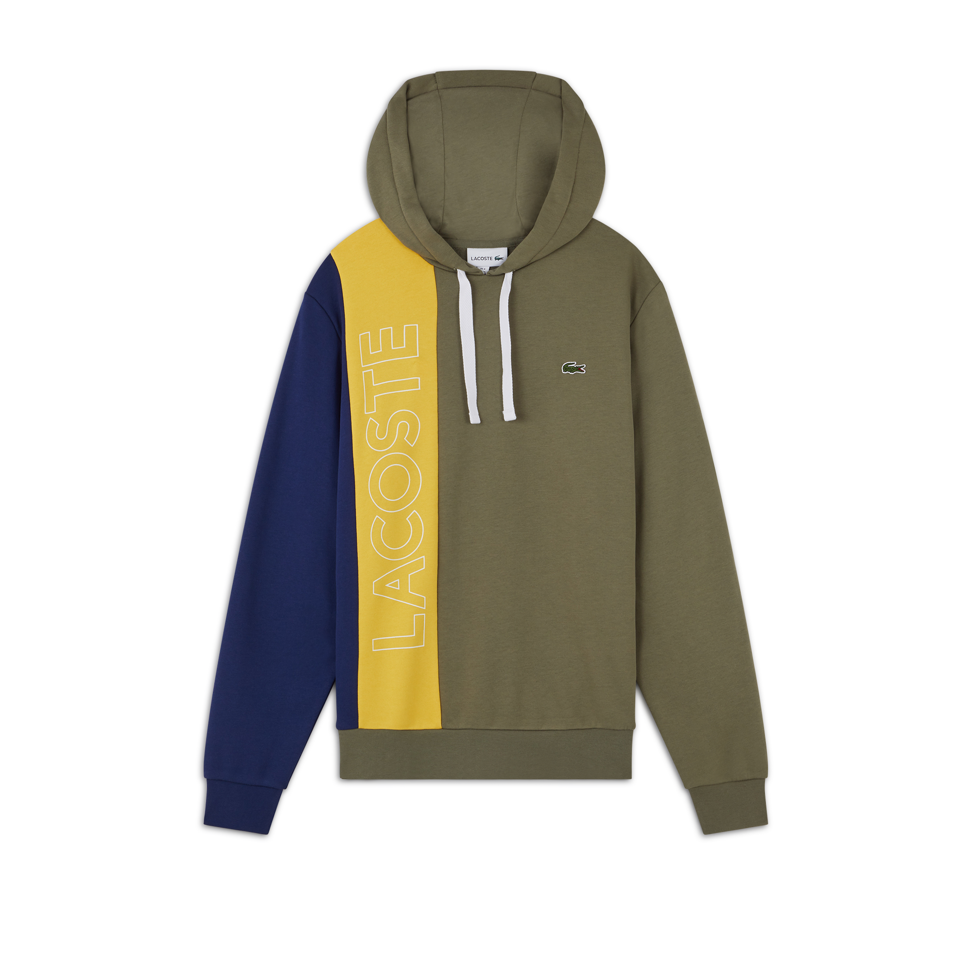 Hoodie Tricolore Small Logo Kaki/marine/jaune