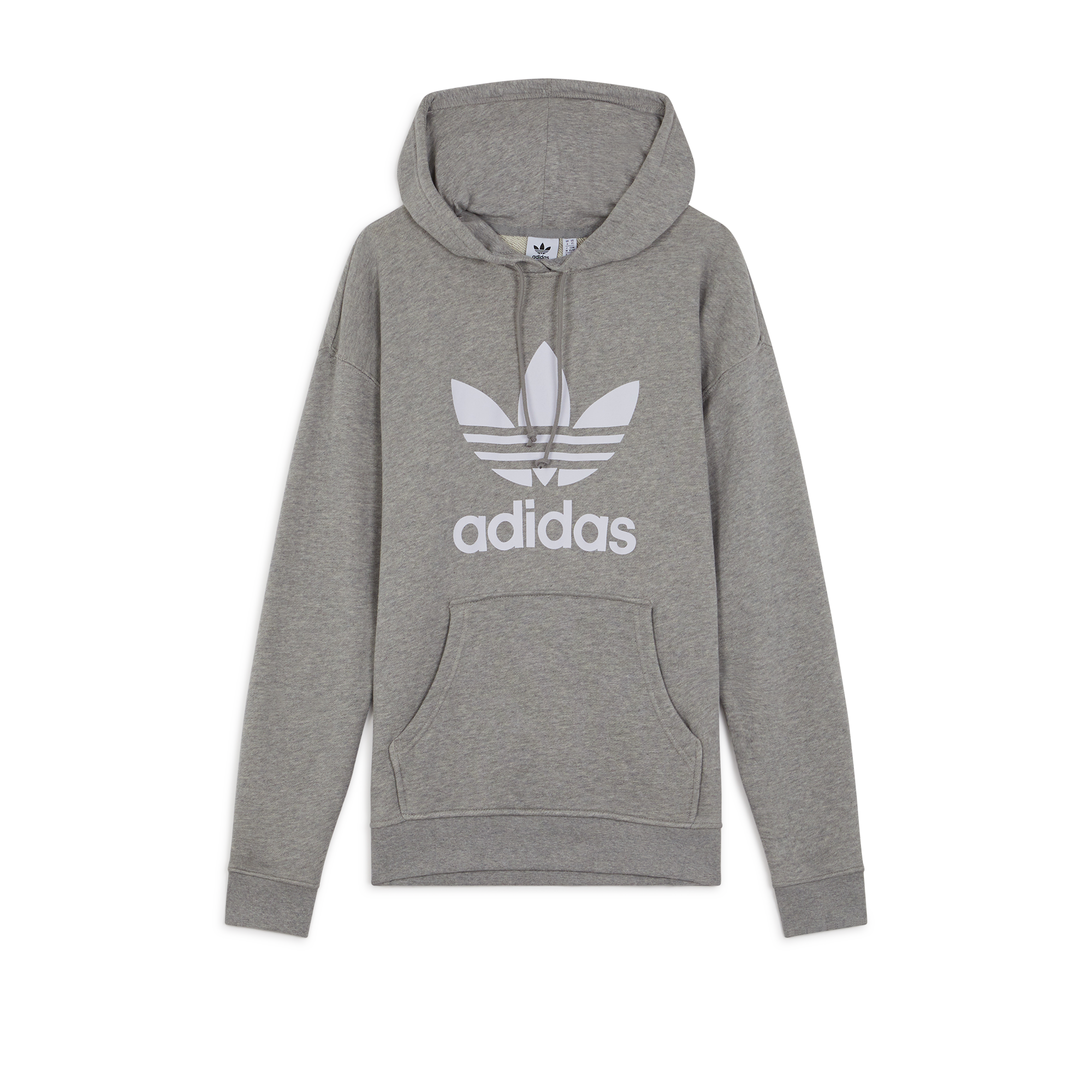 Hoodie Logo Trefoil Adidas Originals Gris/blanc M Female