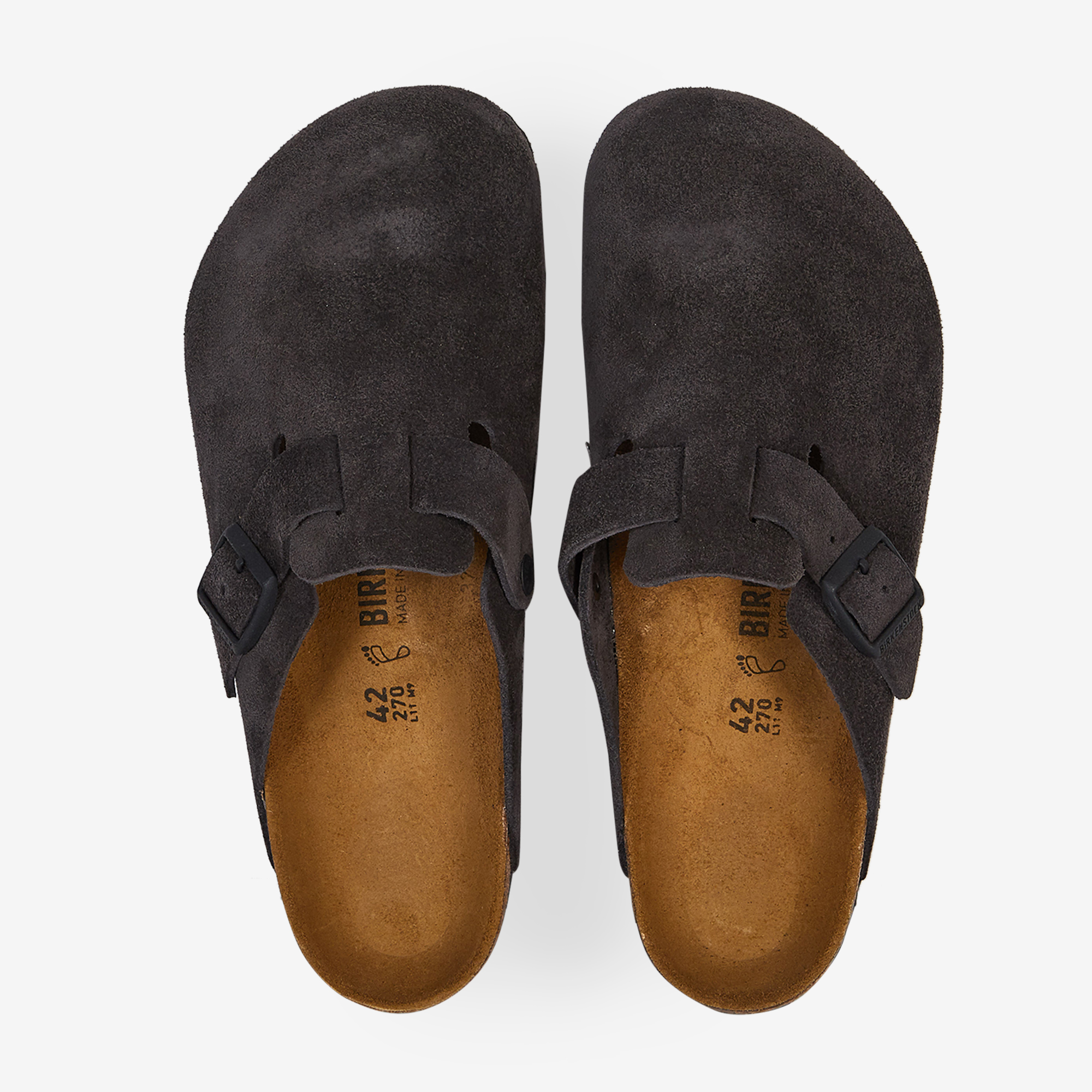 Birkenstock Boston Suede Velvet Grey Clogs – Tower-London.US