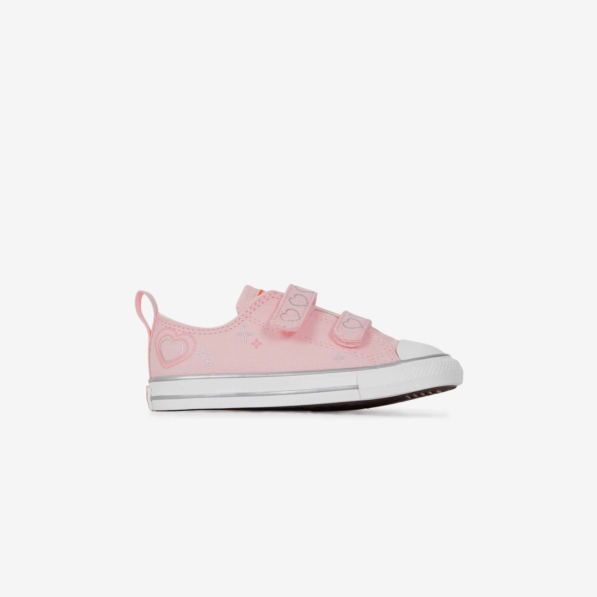 chuck taylor all star ox valentine  rose/blanc   - bébé -