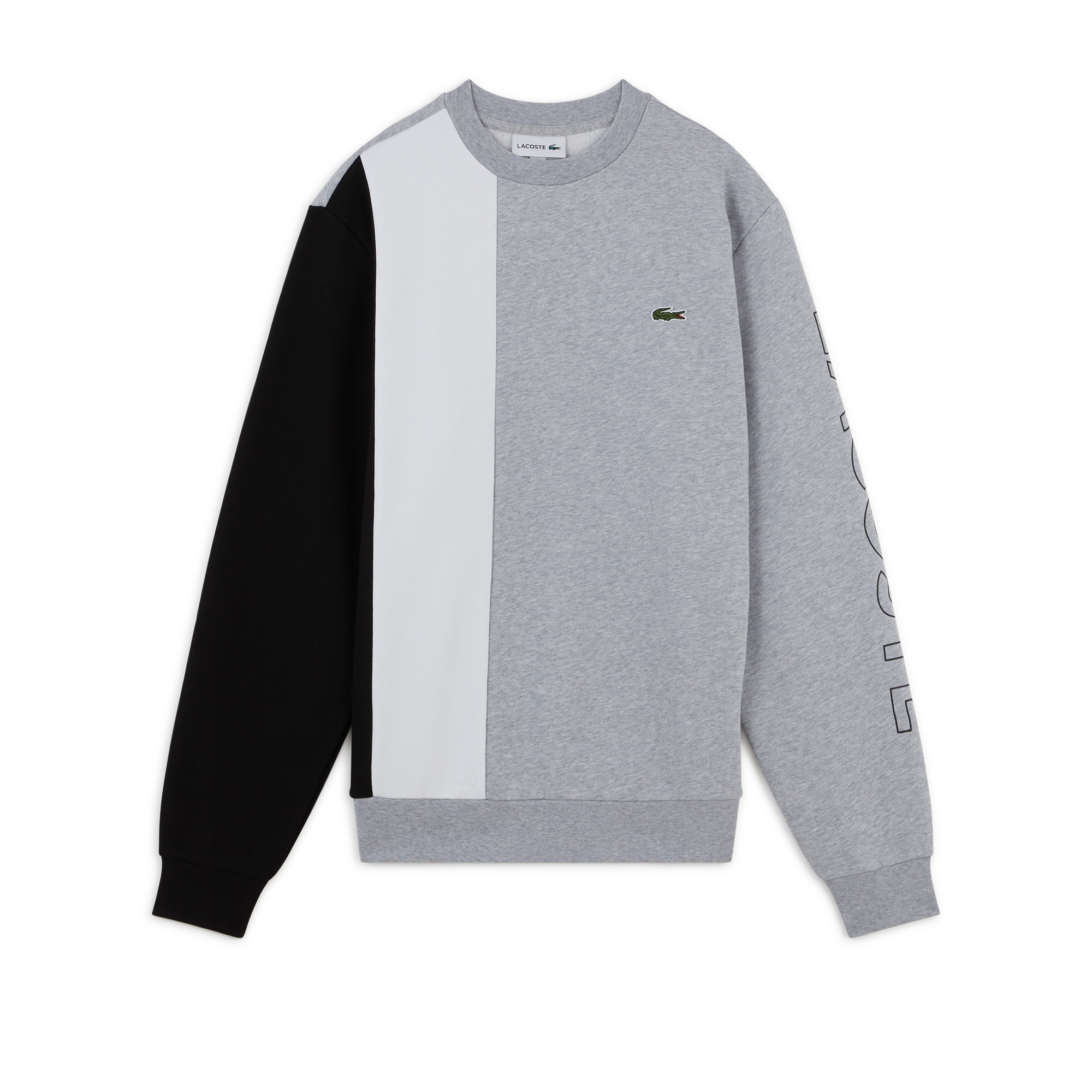 Sweat Crewneck Tricolore Small Logo Gris/blanc/noir