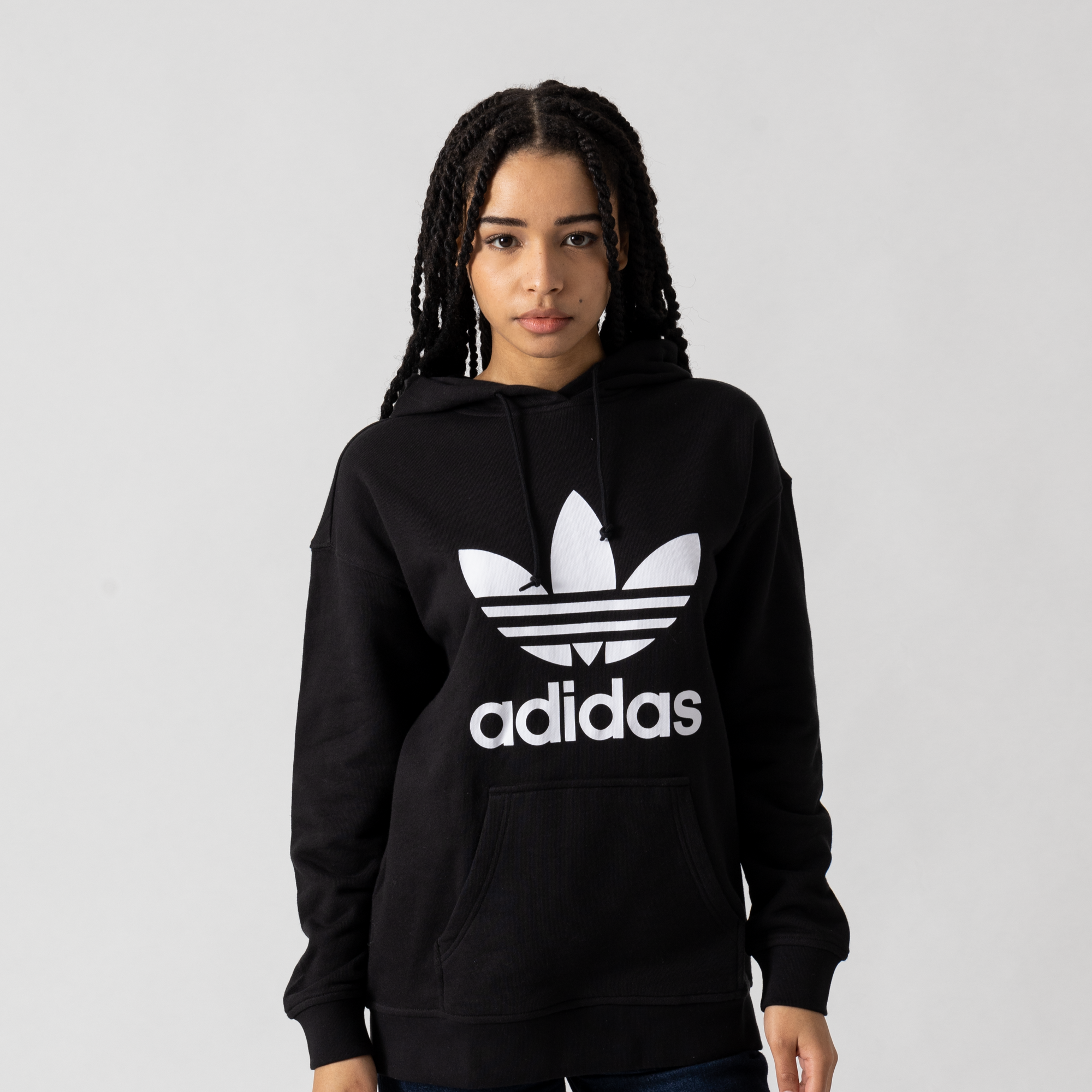 Hoodie Treefoil Adidas Originals Noir/blanc L Female