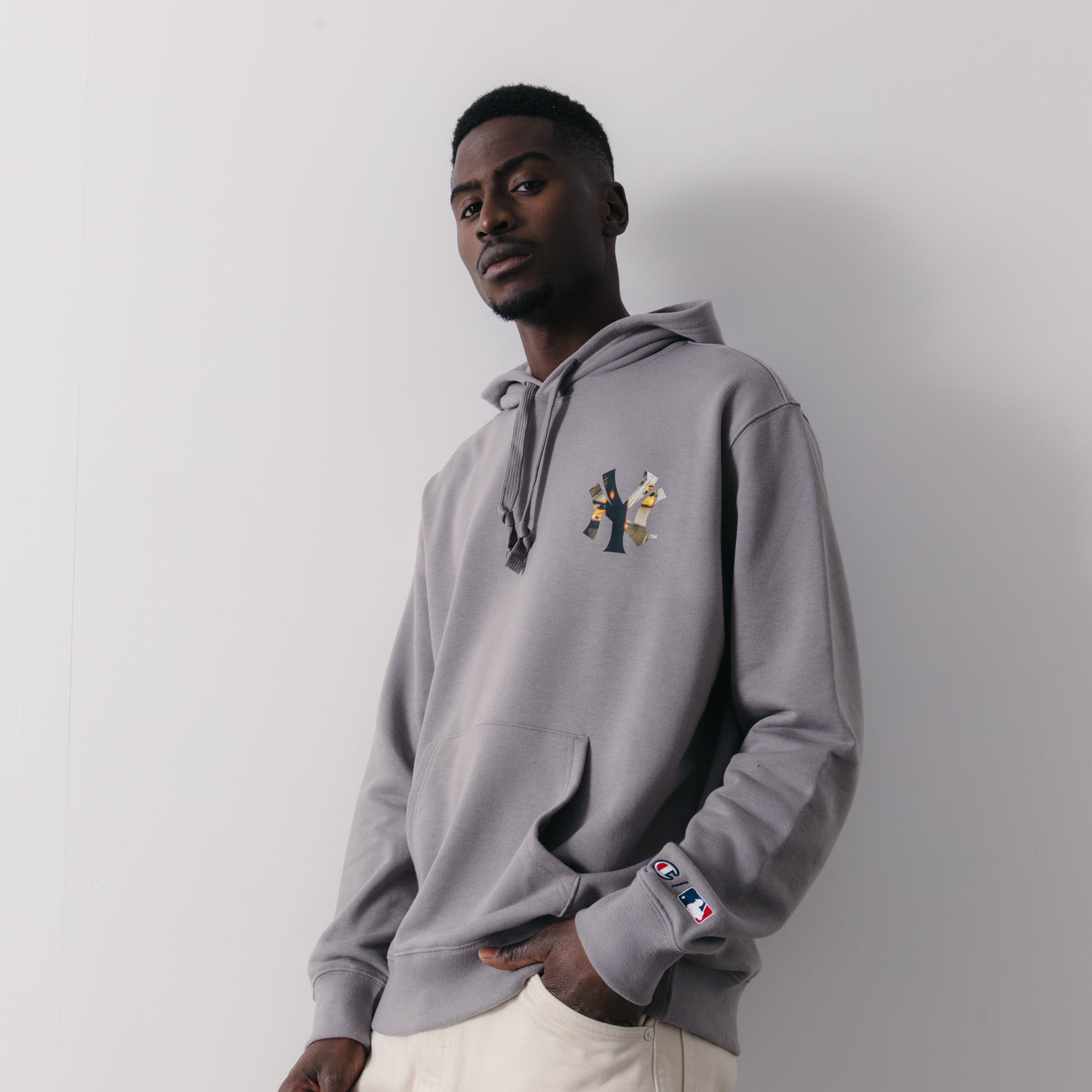Hoodie Picture Ny Mlb Gris