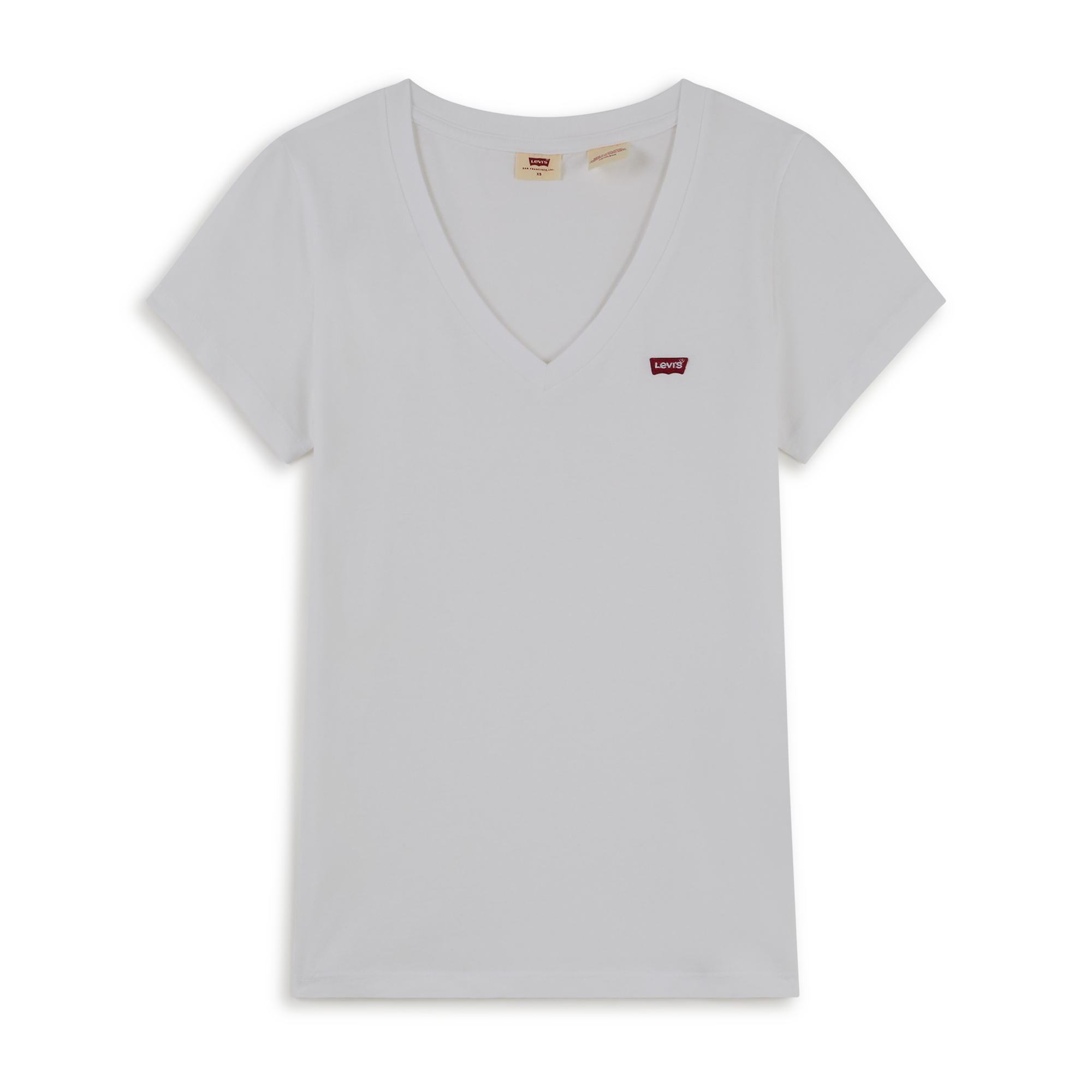 Tee Shirt V-neck Small Logo Blanc
