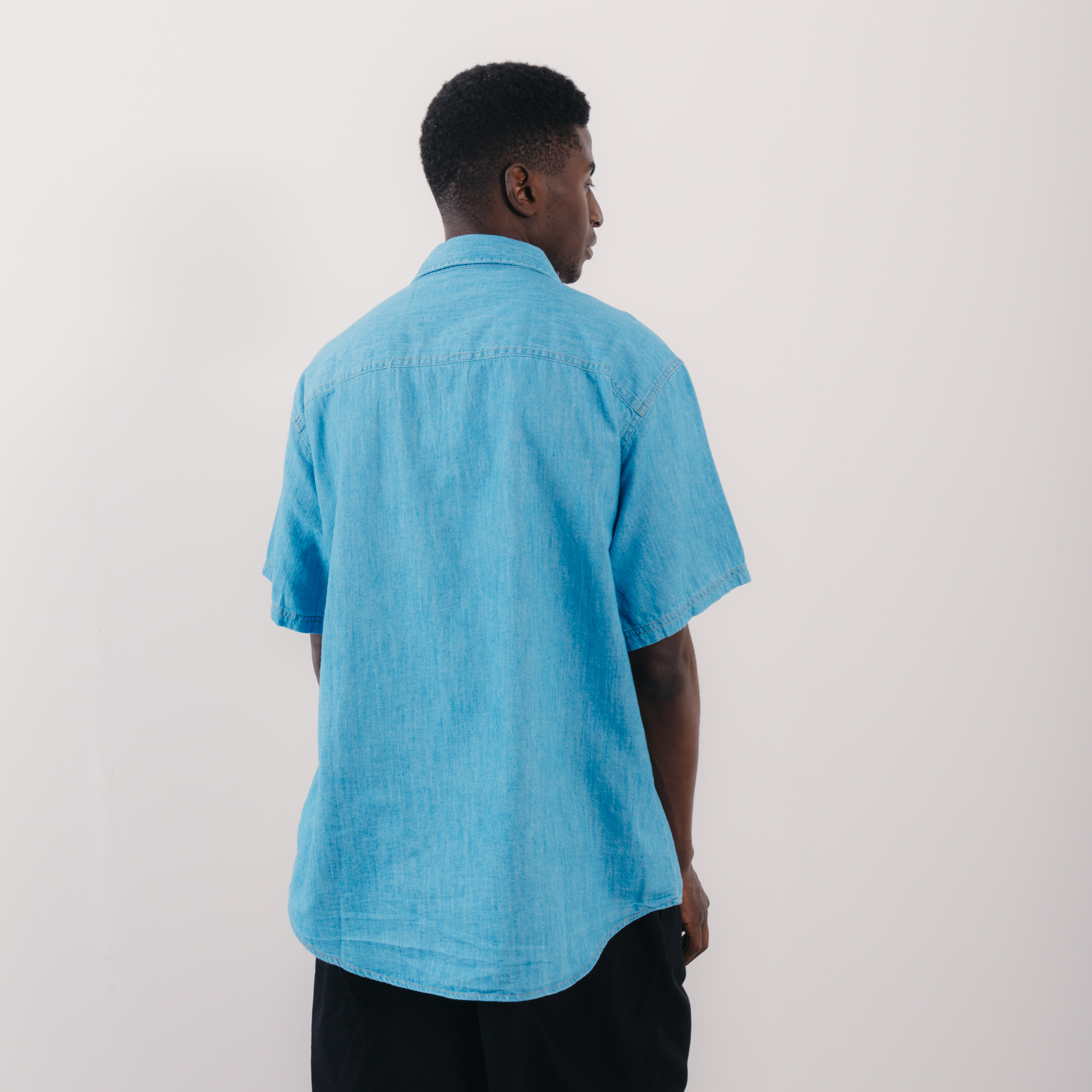 Chemise Denim Cargo Chambray Bleu
