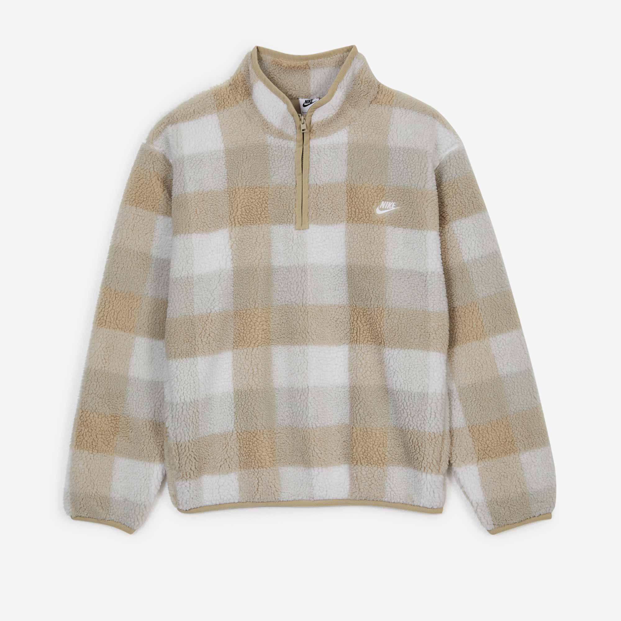 SWEAT HALF ZIP PLAID SHERPA