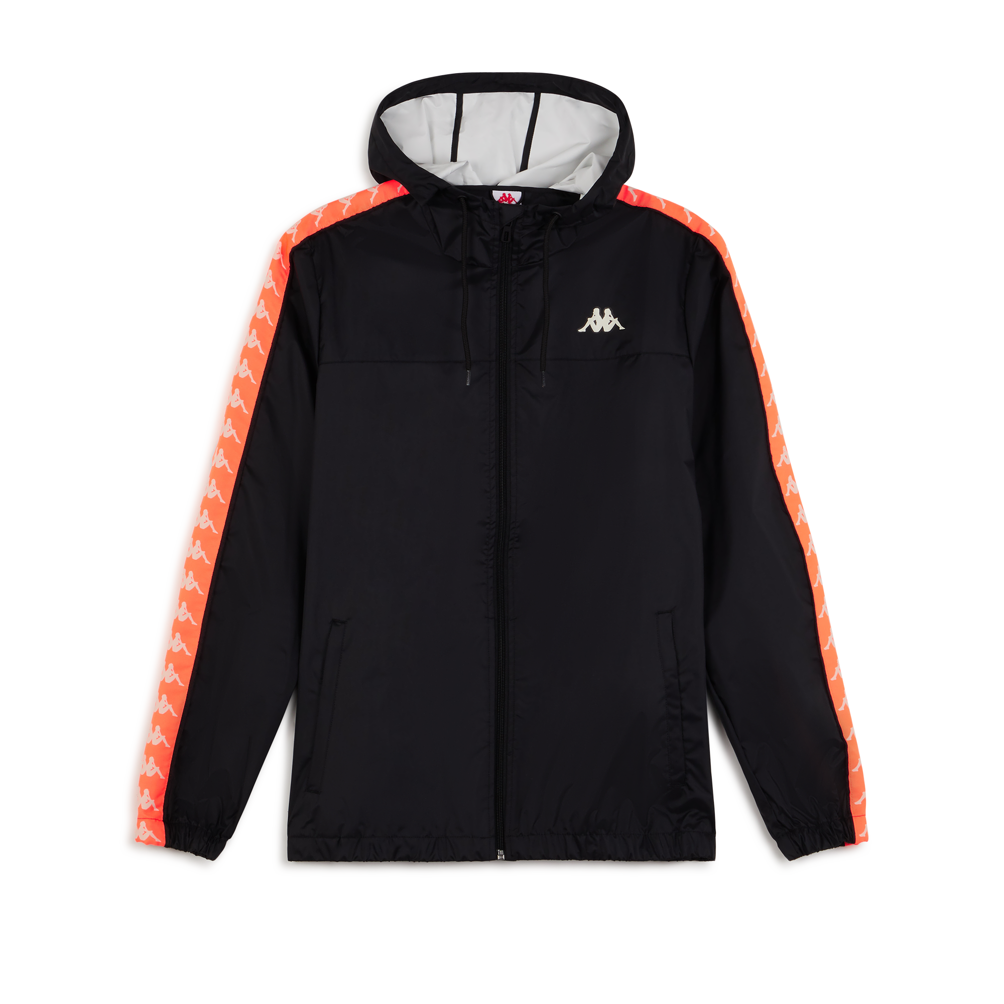 Jacket Zip 222 Banda Rastoria Slim Kappa Noir/orange Fluo L Male