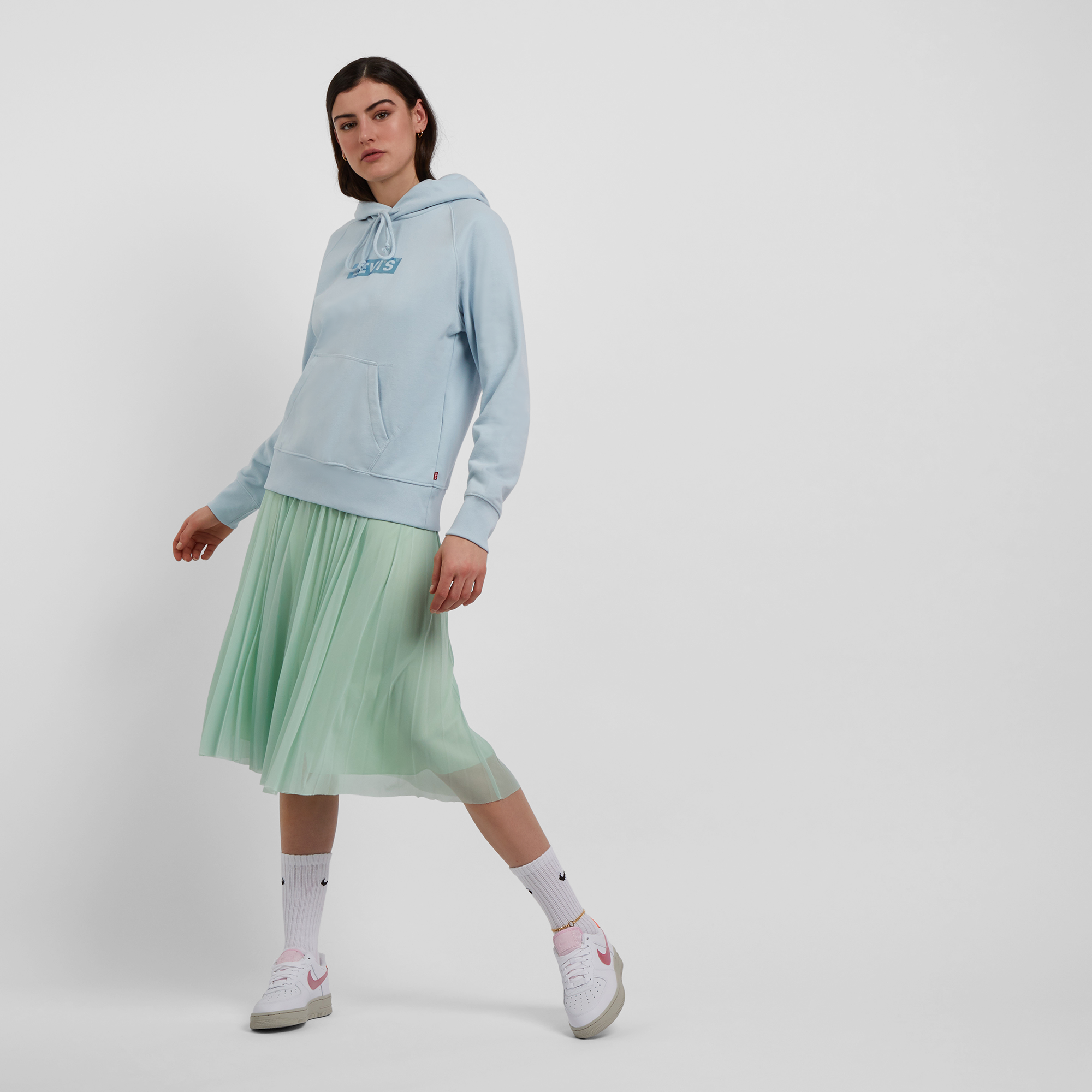 Hoodie Graphic Sport Levis Bleu Pastel M Female
