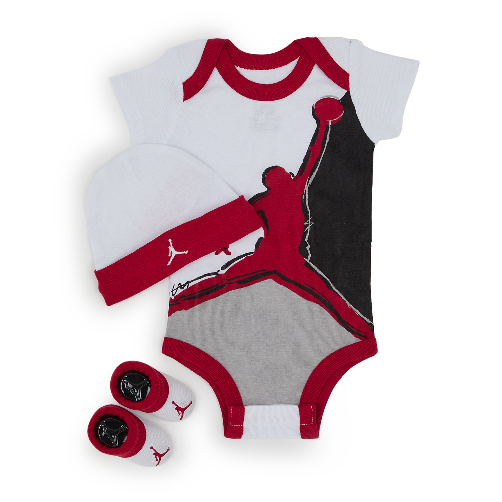 3 Pc Set Mc Painted Jumpman Jordan Blanc/ Rouge S Unisex