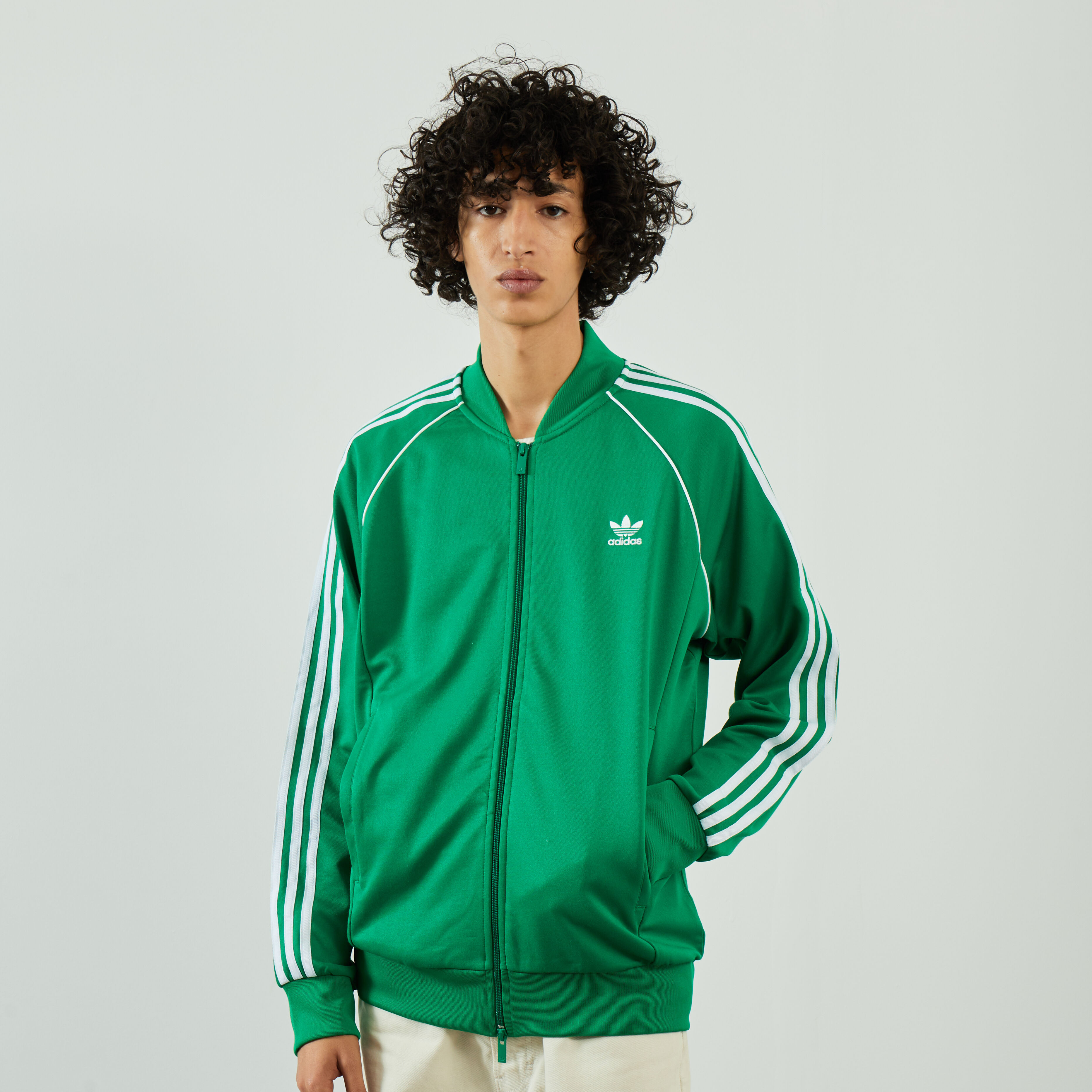 Adidas superstar on sale track jacket green