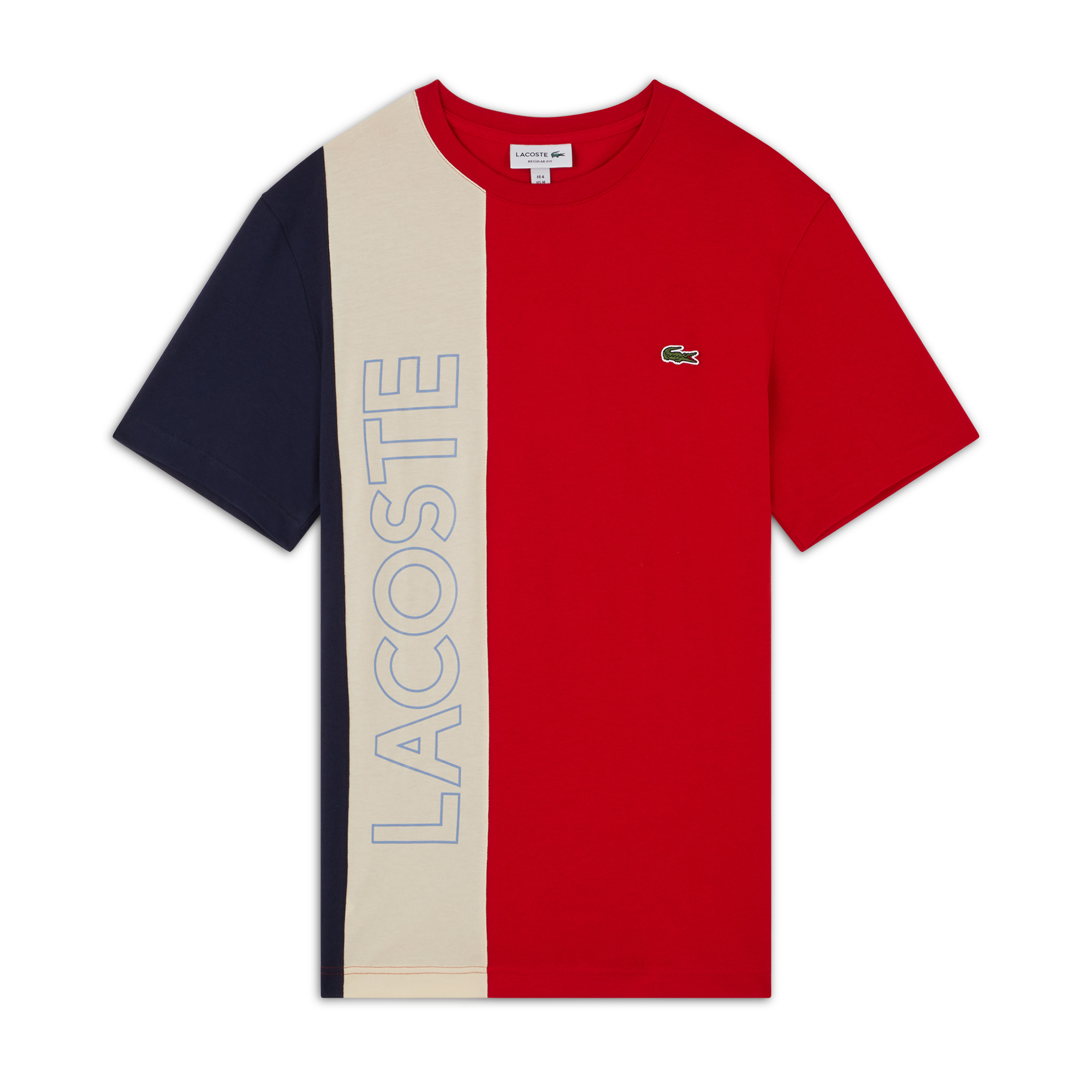 Tee Shirt Tricolore Small Logo Rouge/beige/marine