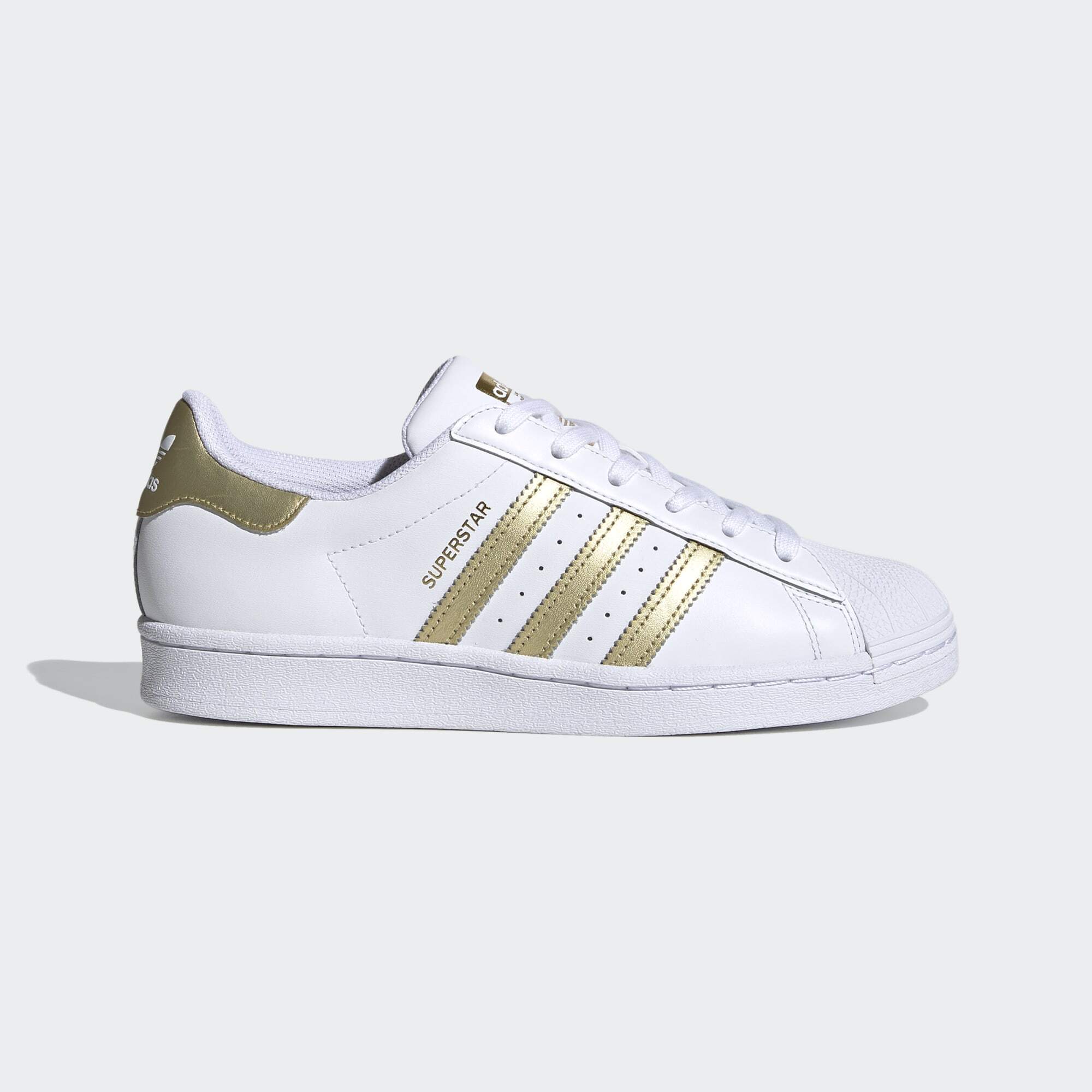 ADIDAS ORIGINALS SUPERSTAR SHOES Cloud White Gold Metallic Cloud