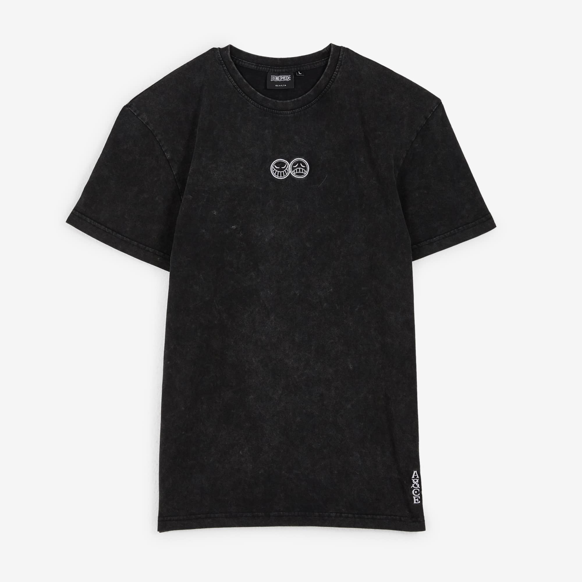 Tee Shirt Ace Embro Washed Noir