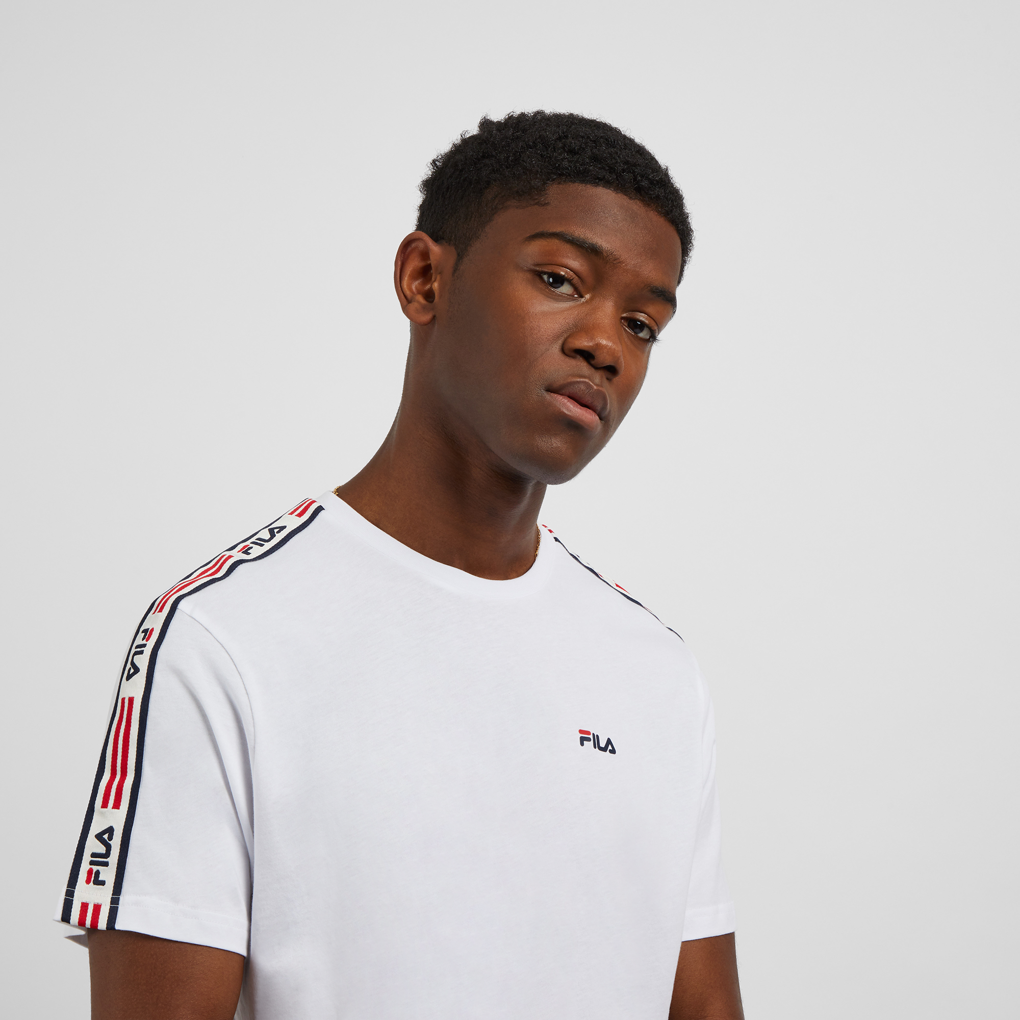 Tee Basile Classic Tape Fila Blanc/rouge/bleu L Male