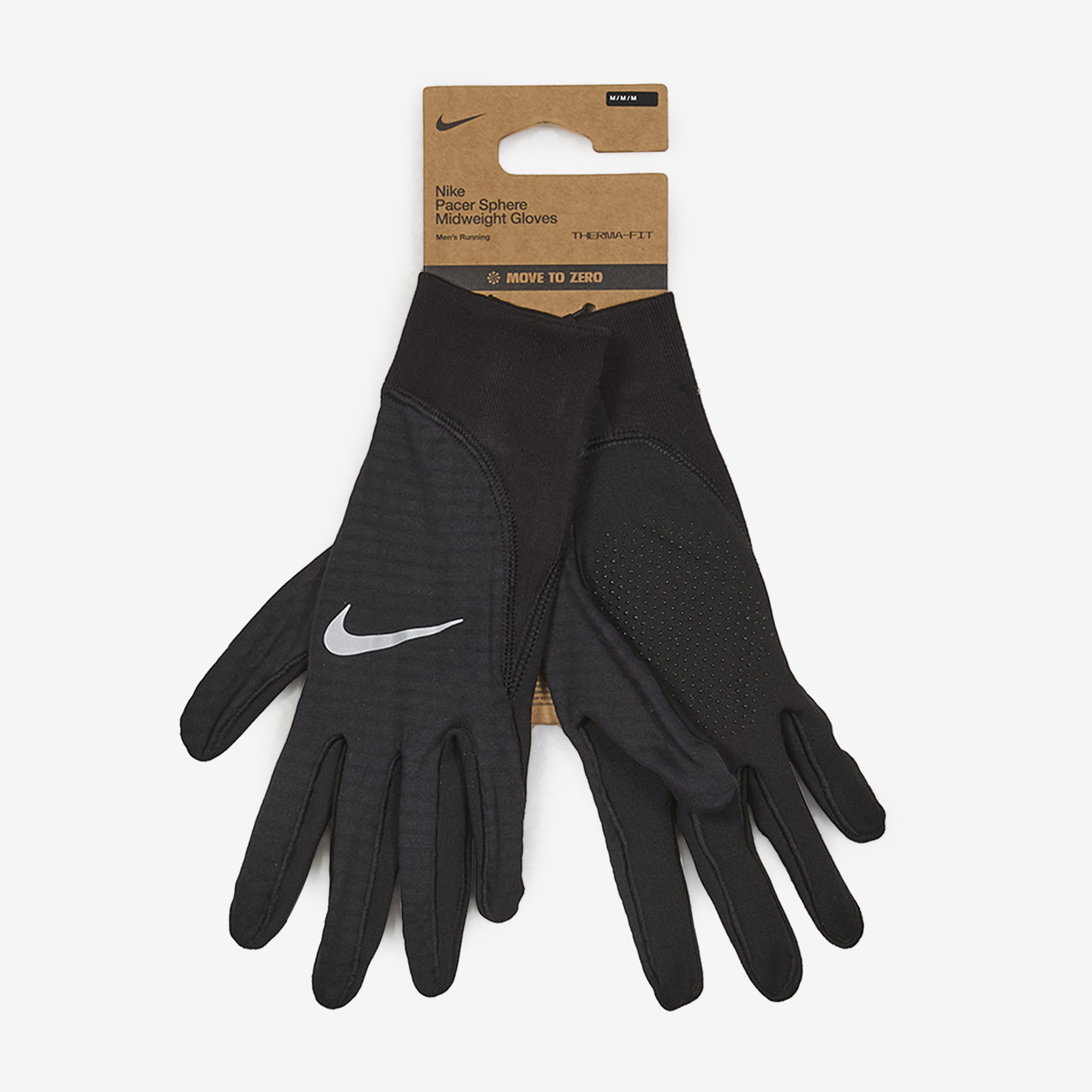 NIKE GLOVES THERMA-FIT PACER SPHERE BLACK/SILVER GLOVES UNISEX