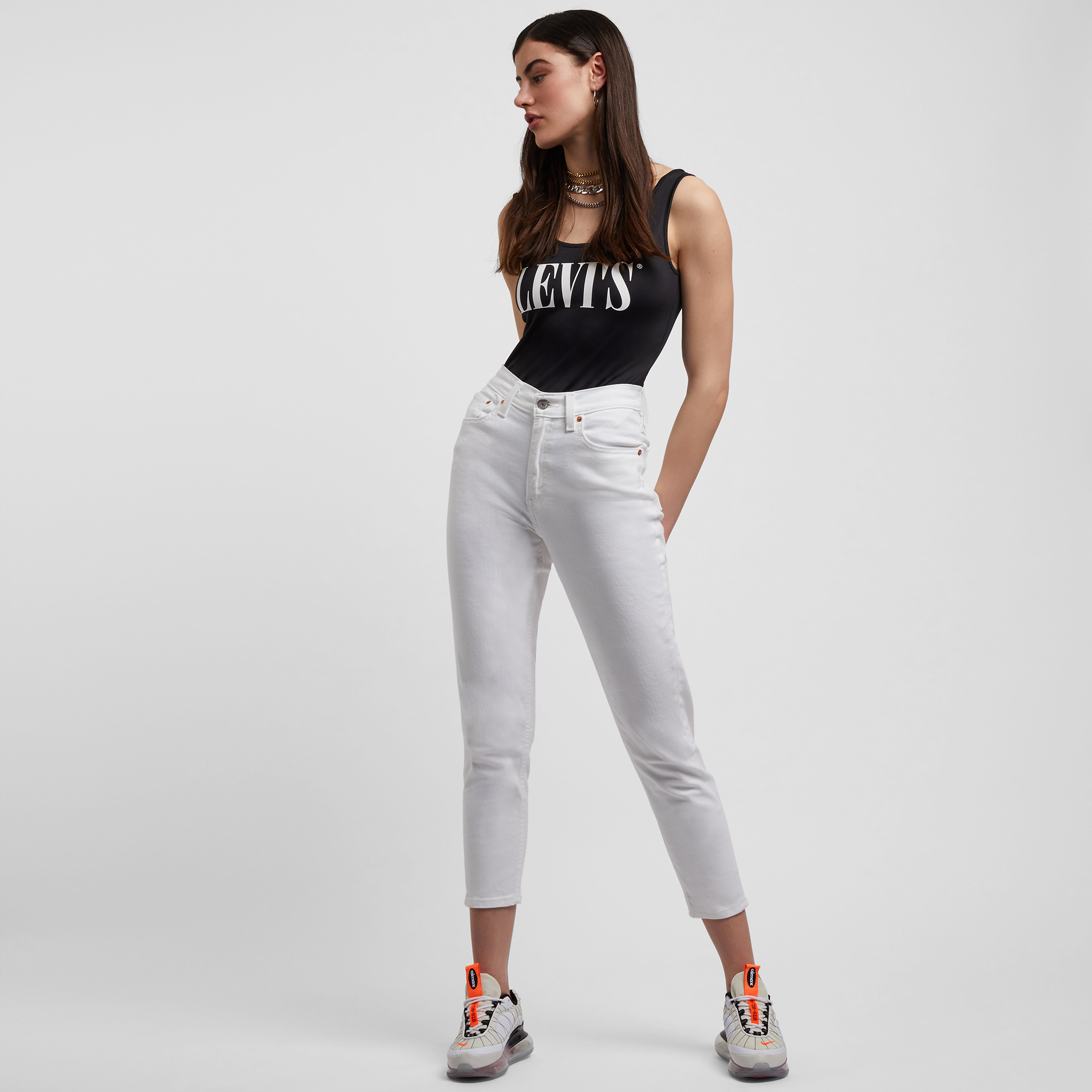 Pantalon Mom Jean Levis Denim Blanc L Female