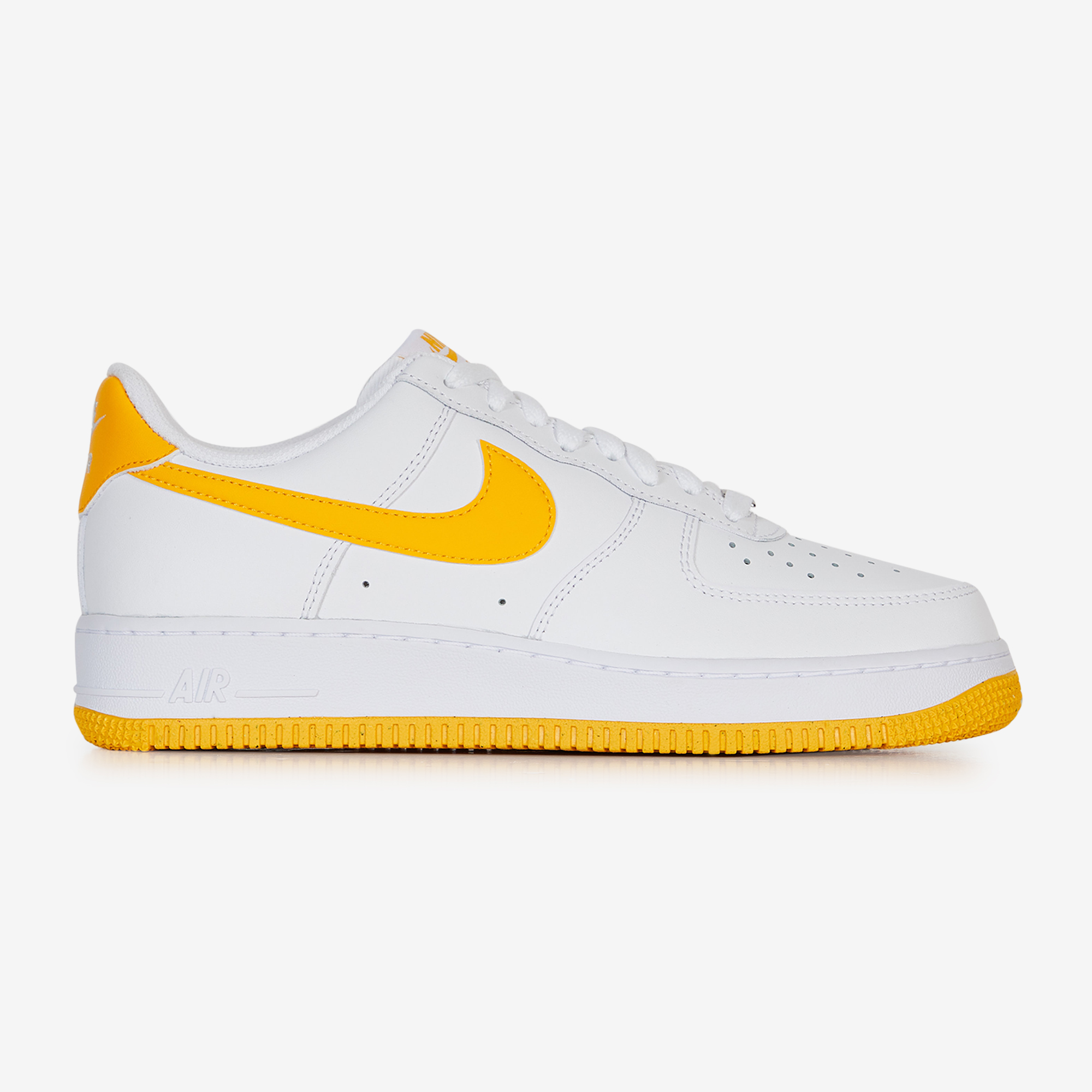 NIKE AIR FORCE 1 LOW BLANC JAUNE SNEAKERS HOMME LACETS Courir