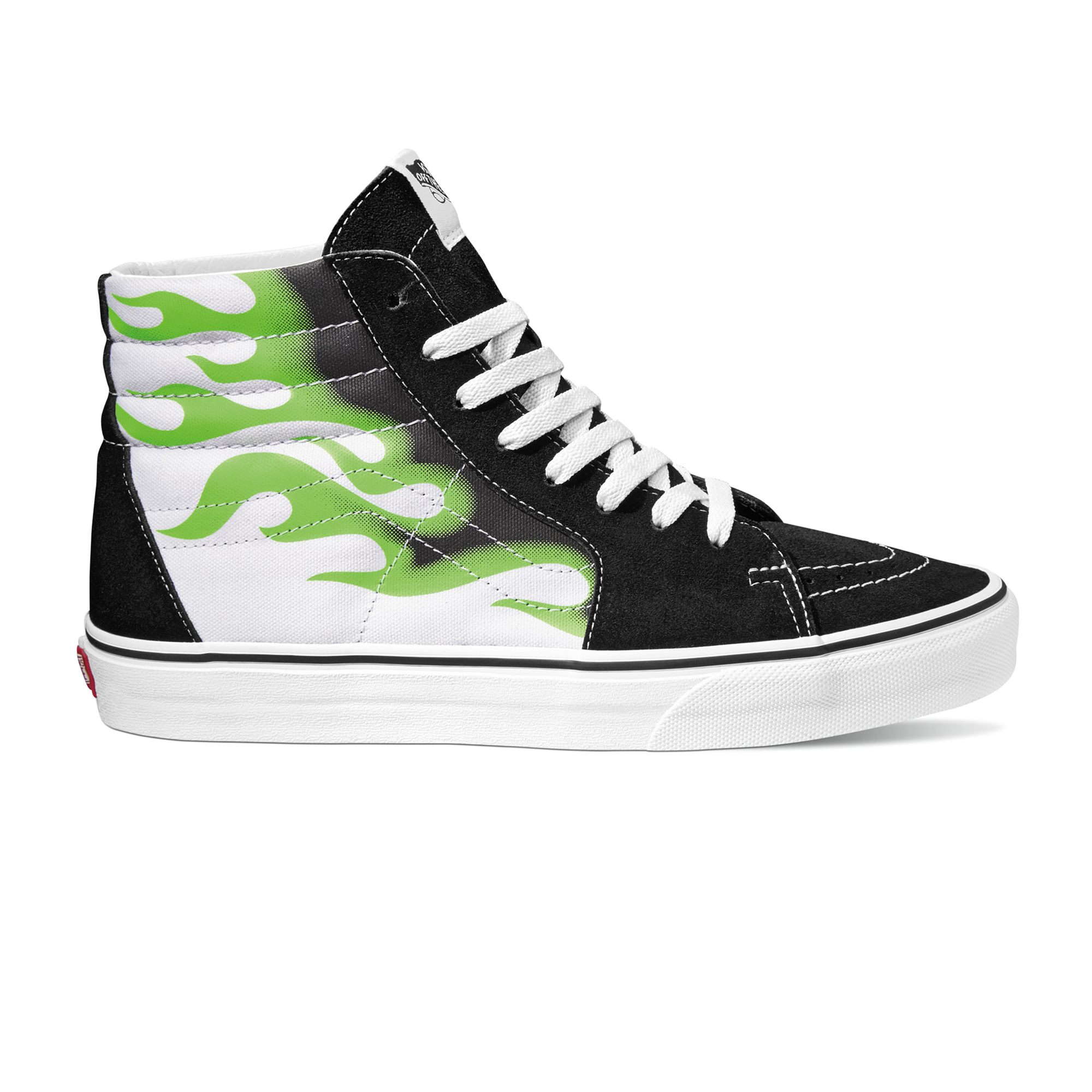 Sk8-hi Flame Vans Blanc/noir/vert 36 Female