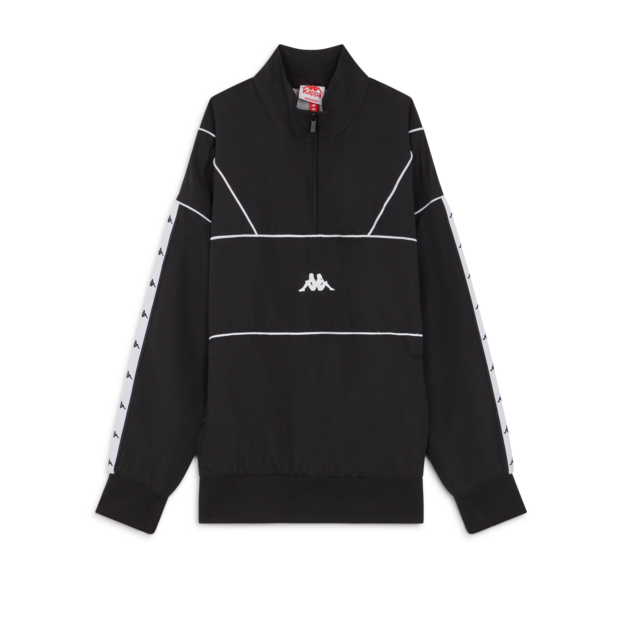Sweat Demi Zip Authentic Turny Wv Kappa Noir/blanc L Male