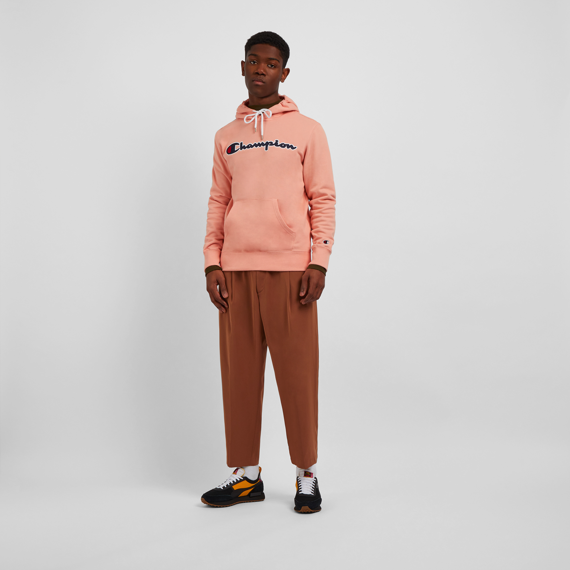 Hoodie Classique Logo Champion Rose L Male