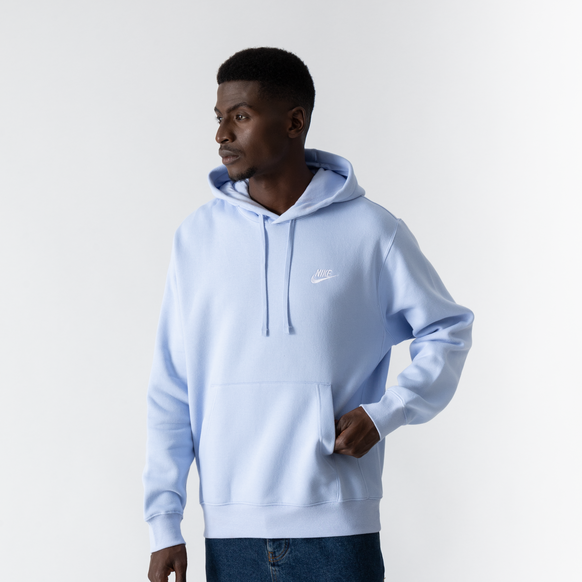blue nike club hoodie