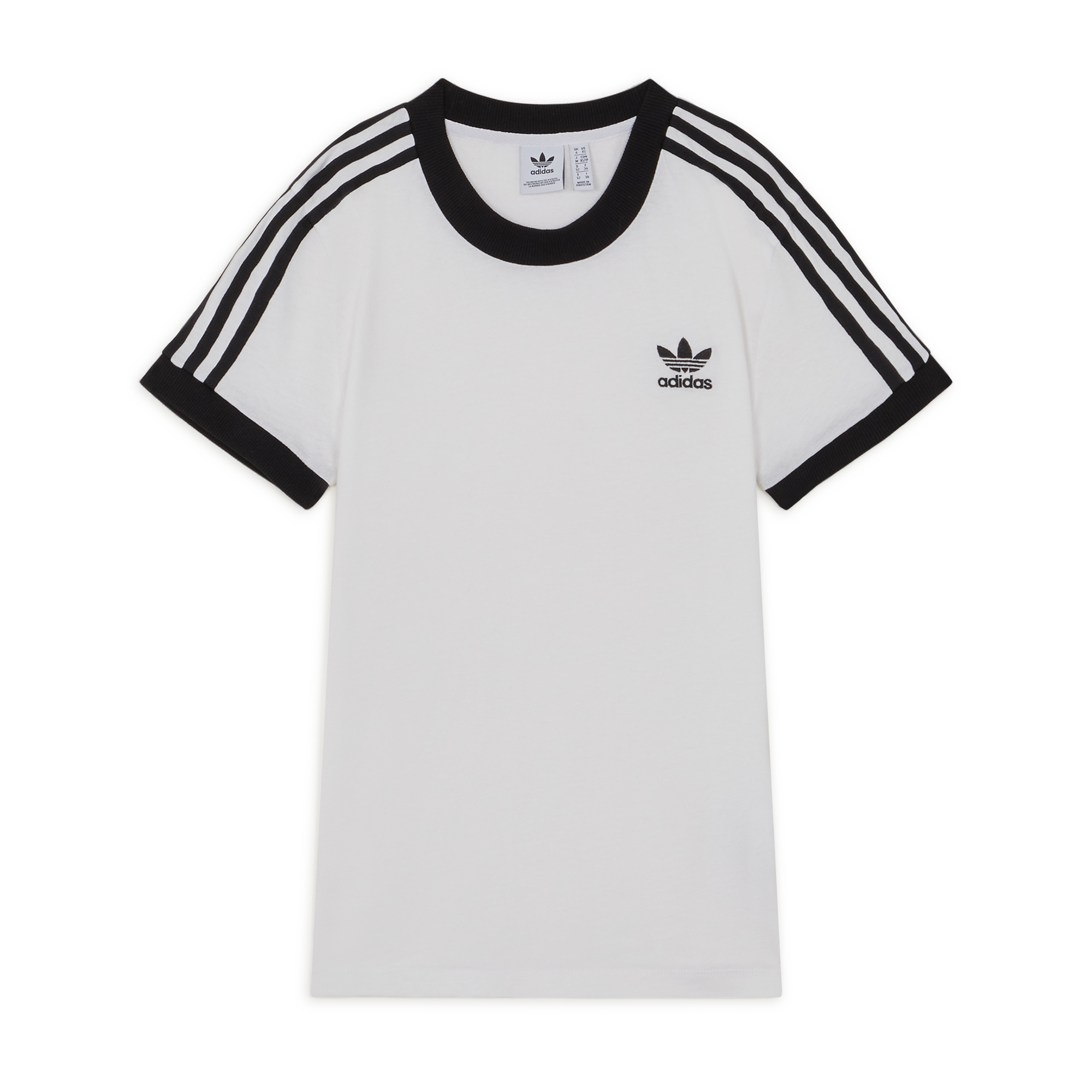 Tee 3 Stripes Adidas Originals Blanc/noir S Female