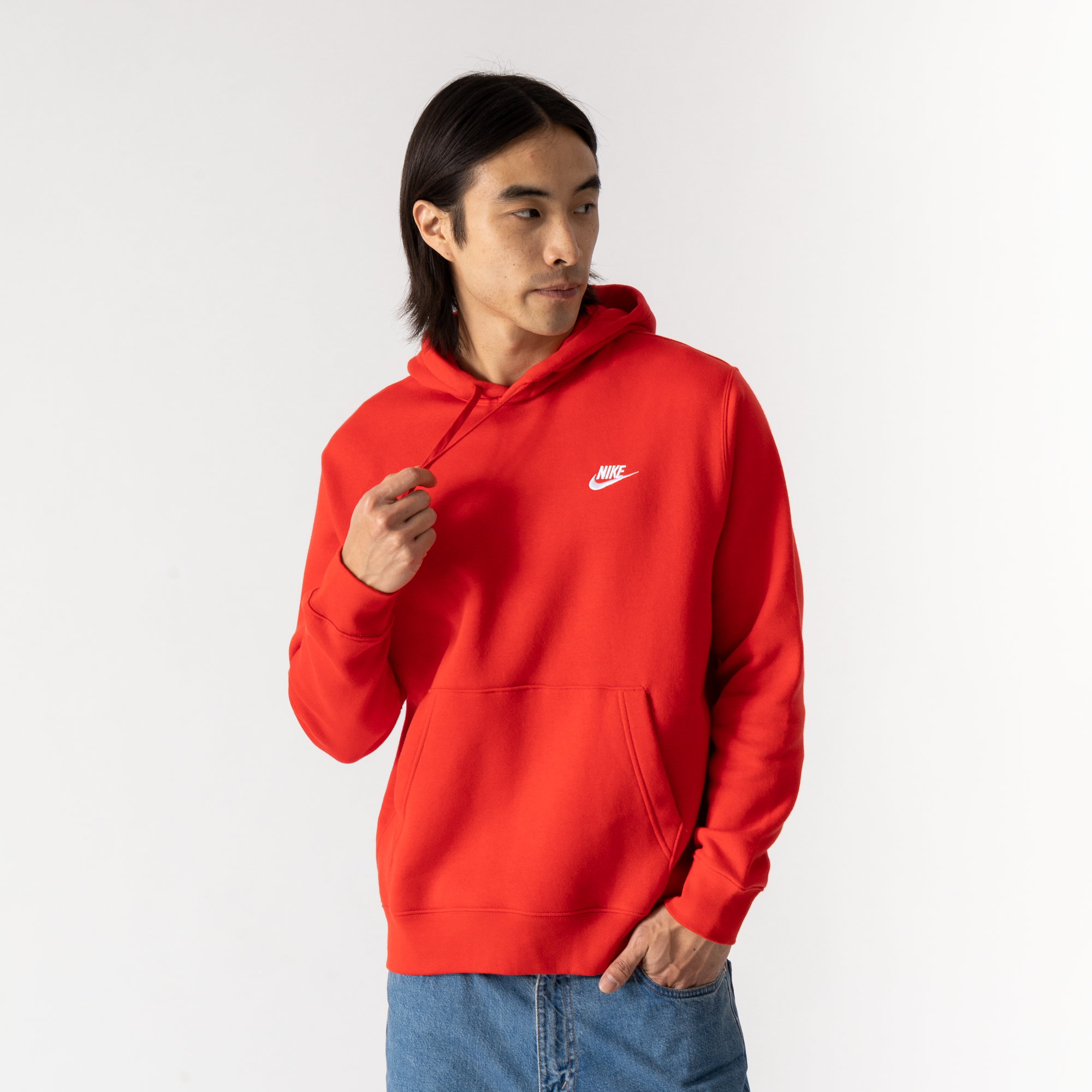 NIKE HOODIE CLUB SMALL LOGO ROUGE - SWEAT HOMME | Courir.com