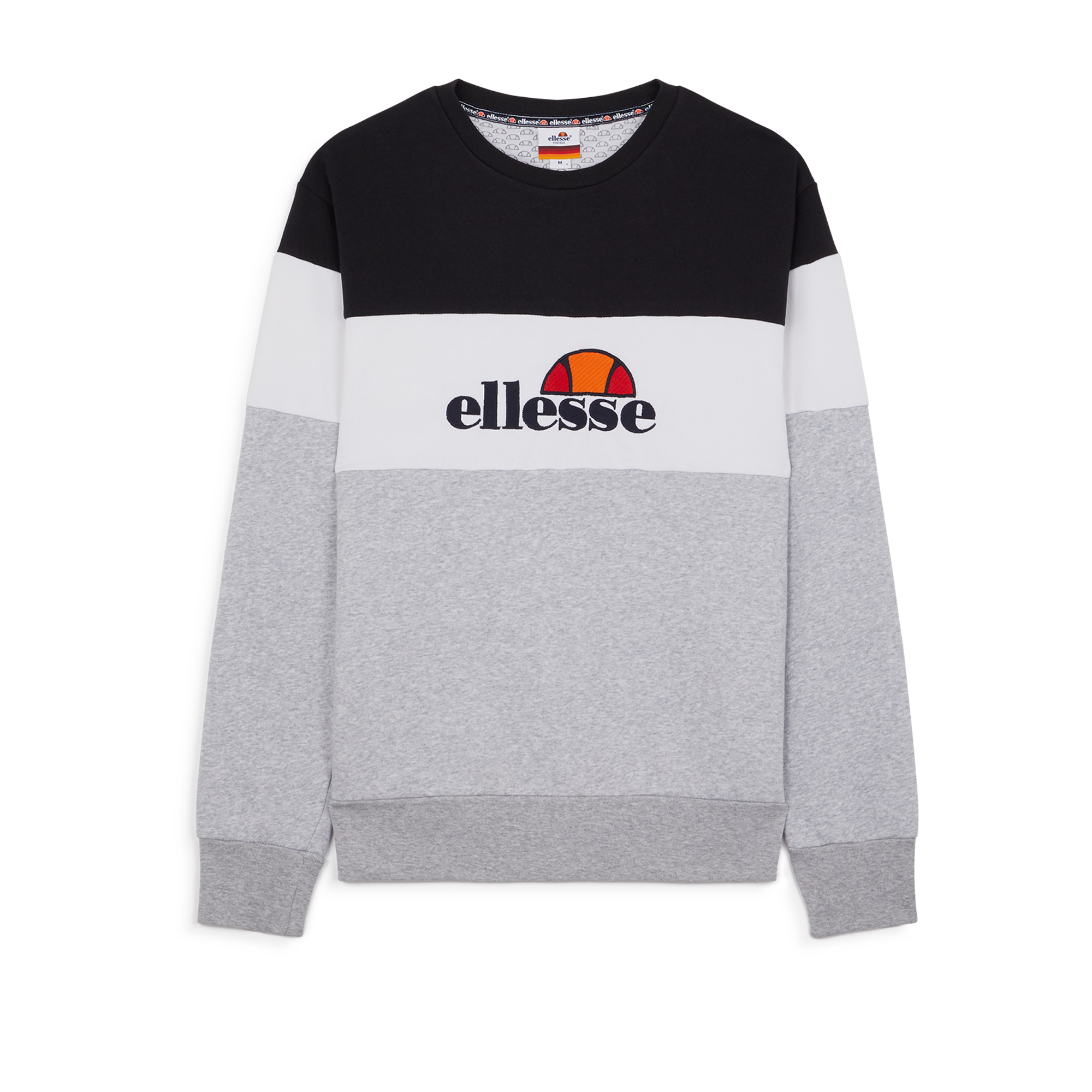 Sweat Neck Color Block Ellesse Gris/blanc/noir Xs Male