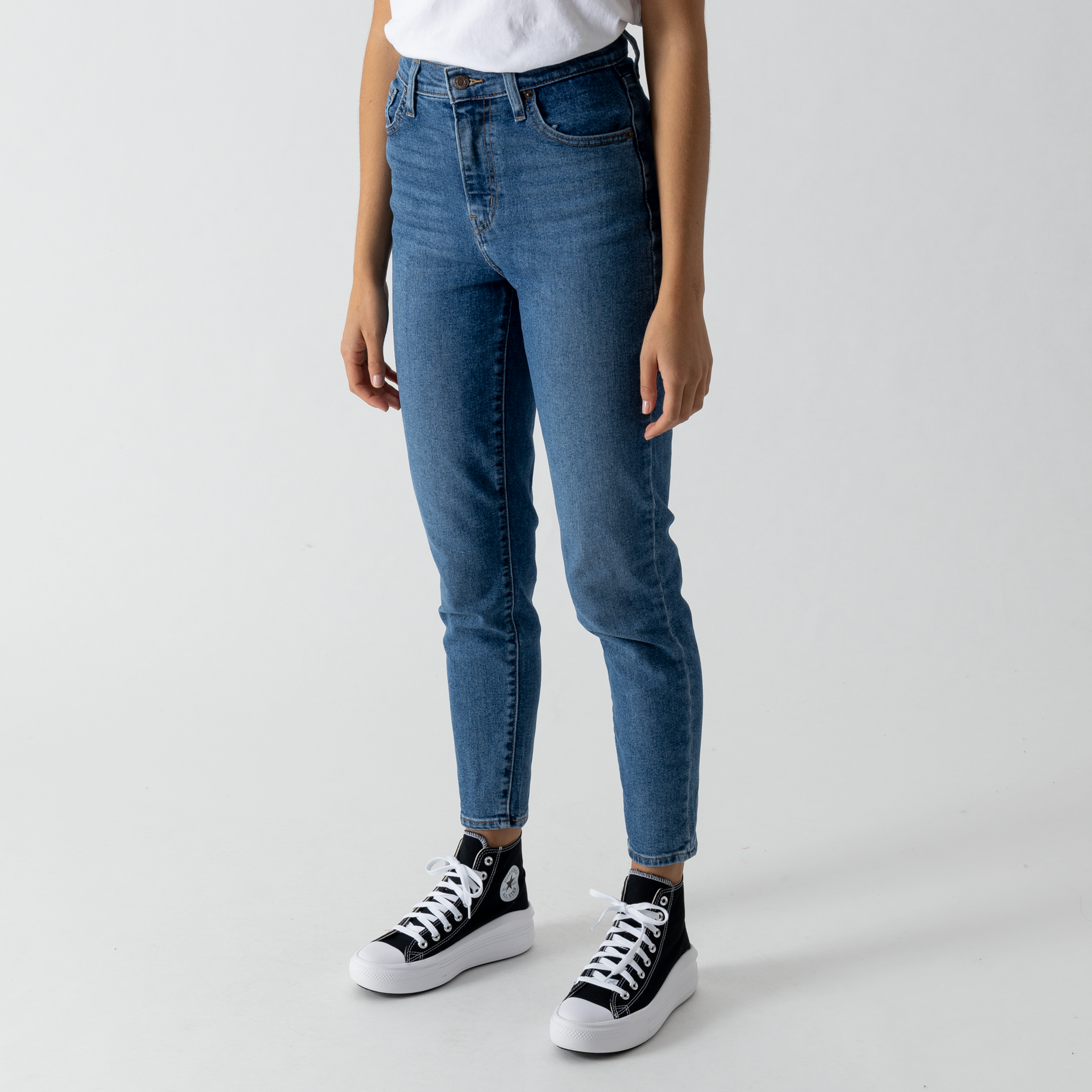 Pant Jean Denim High Waisted Taper Levis Bleu/denim L Female