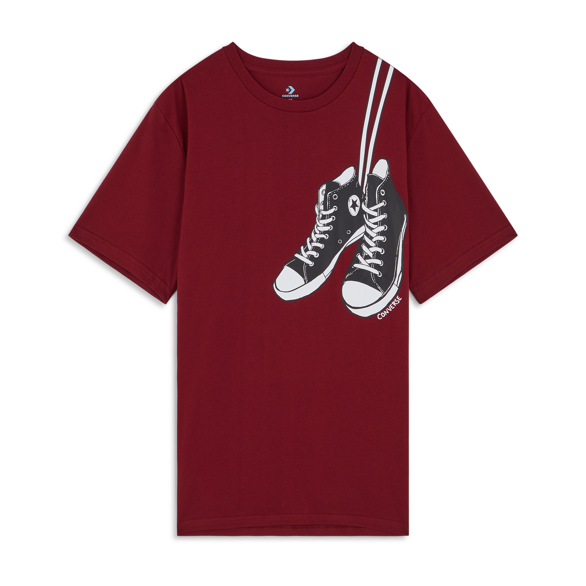 red converse shirt