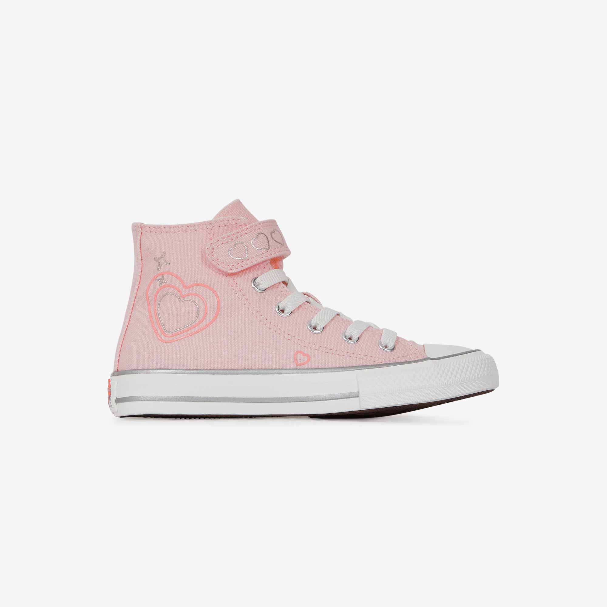 chuck taylor all star hi valentine  rose/blanc   - bébé -