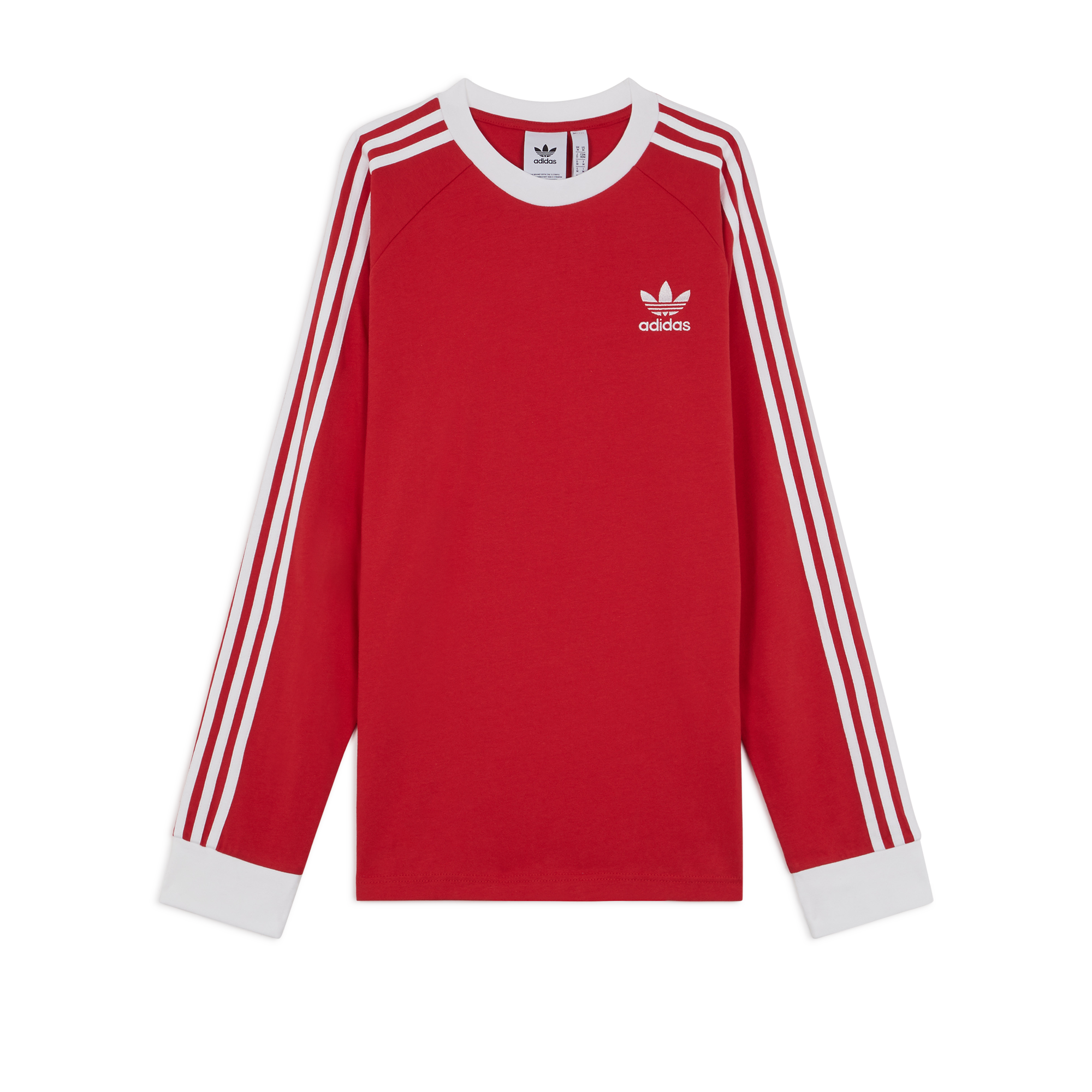 Tee Manche Longue 3-stripes Adidas Originals Rouge L Male