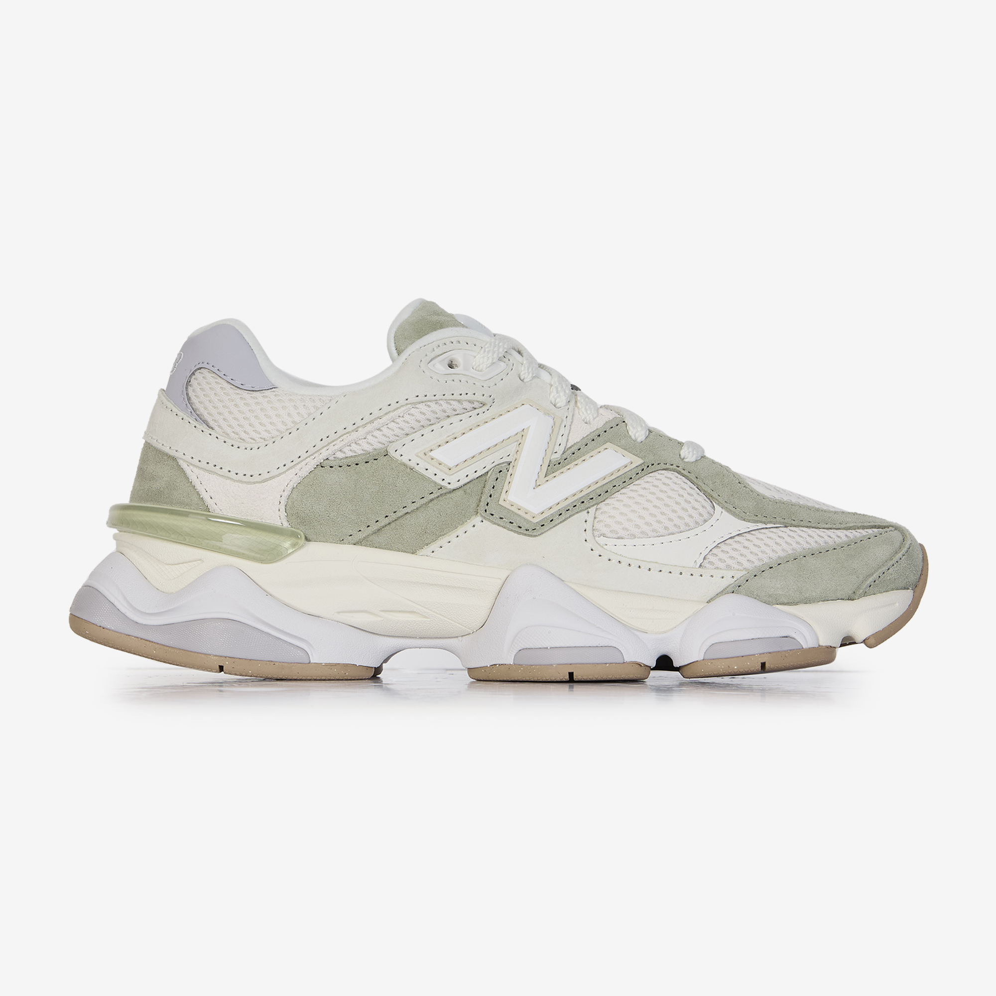 NEW BALANCE 9060 SNEAKERS FEMME - ECRU/VERT - LACETS