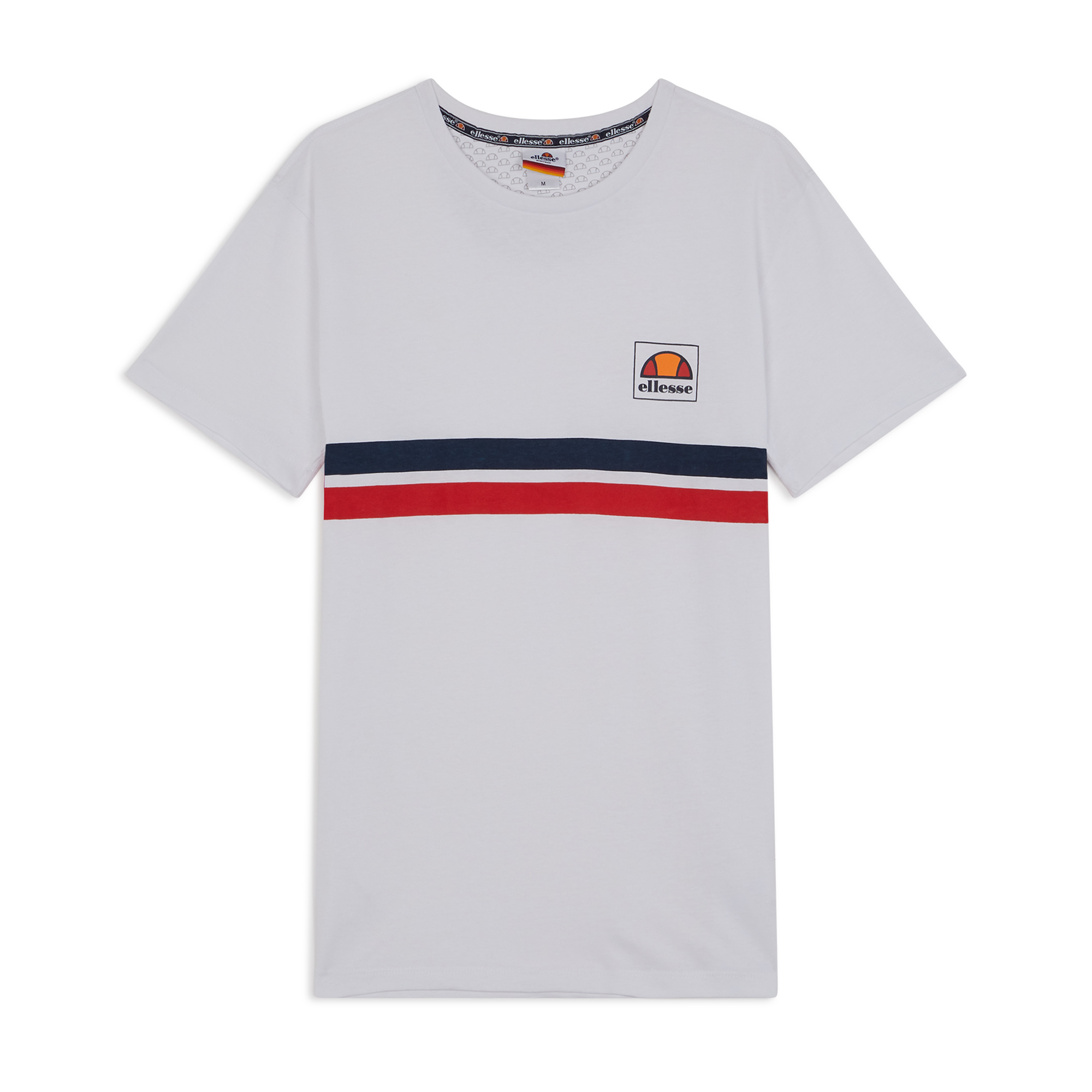 Tee Shirt Logo Rayure Ellesse Blanc / Rouge / Marine L Male
