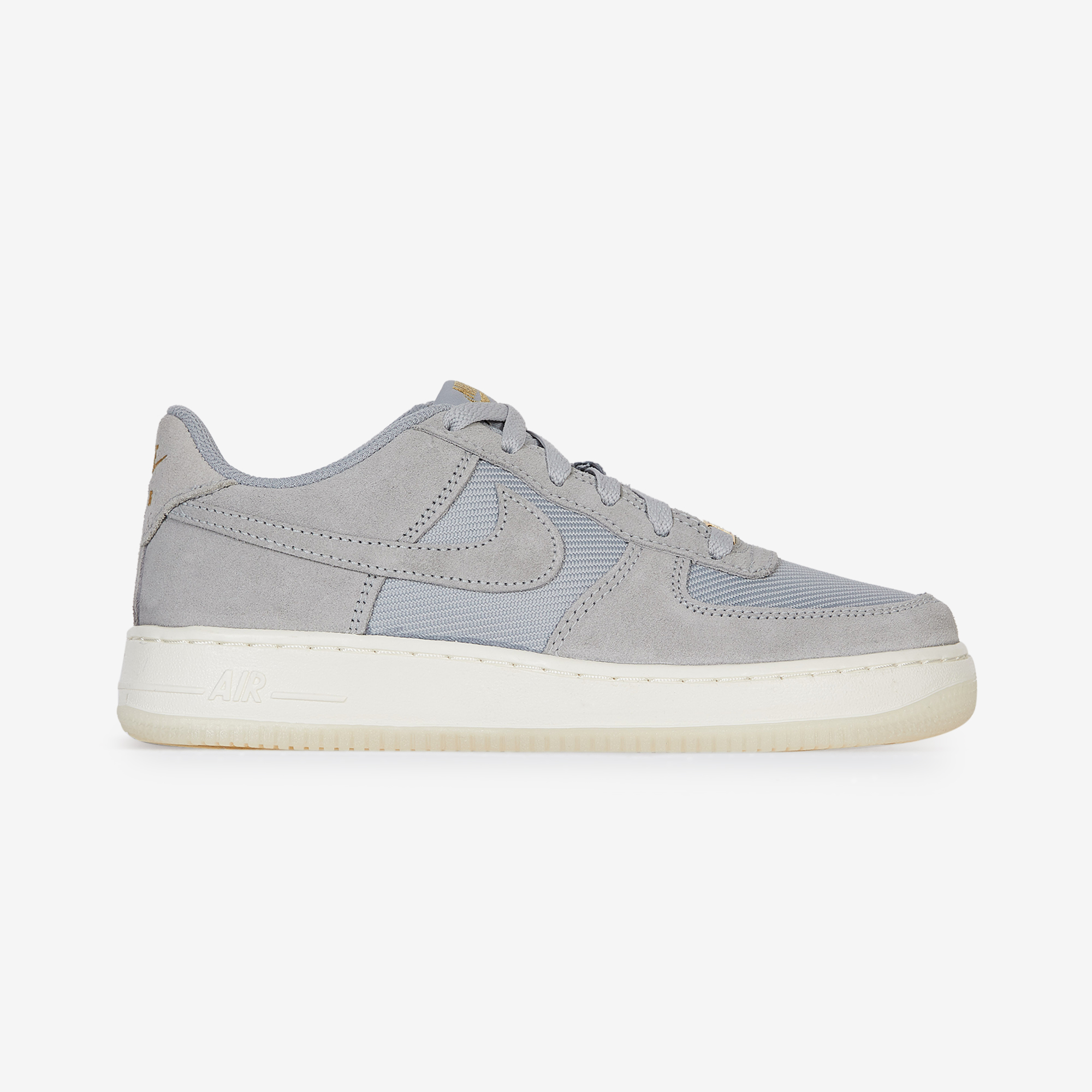 NIKE AIR FORCE 1 LOW SNEAKERS ENFANT GRIS BLANC LACETS Courir