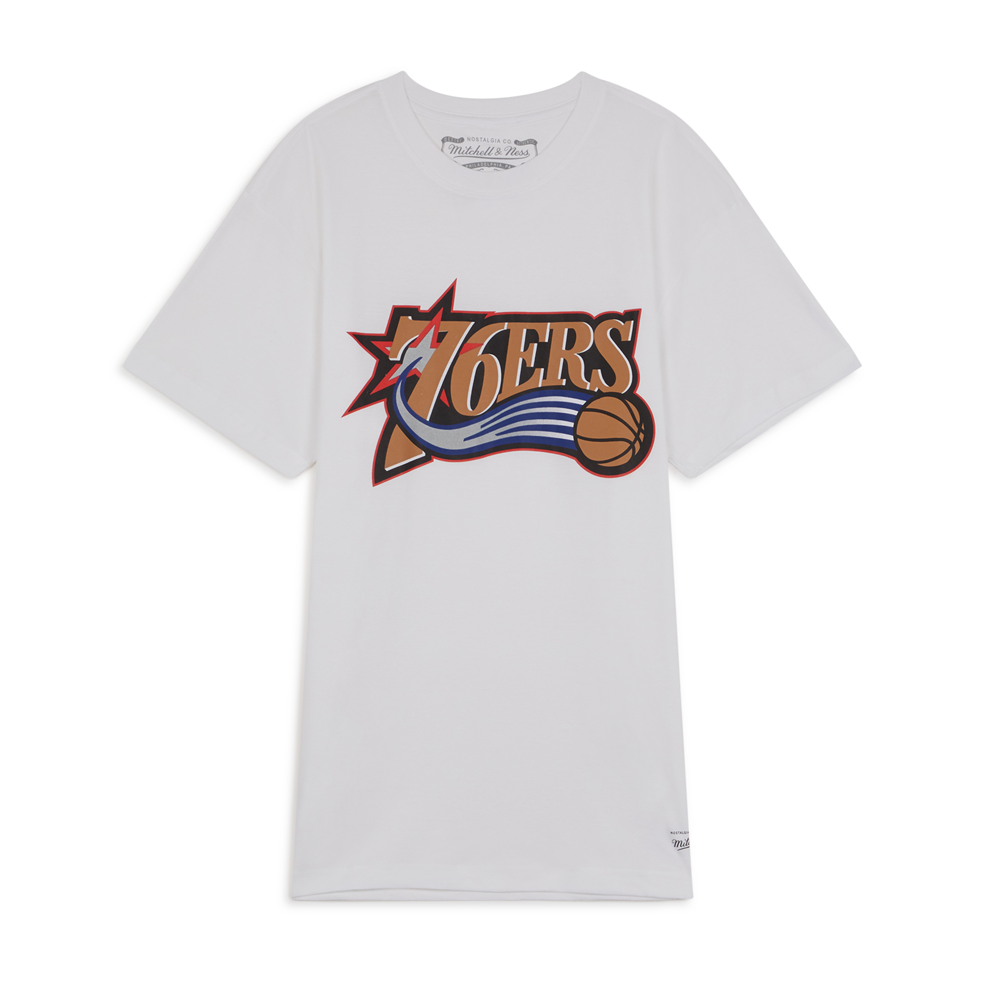 Tee Shirt Sixers Logo Blanc Mitchell & Ness Blanc L Male