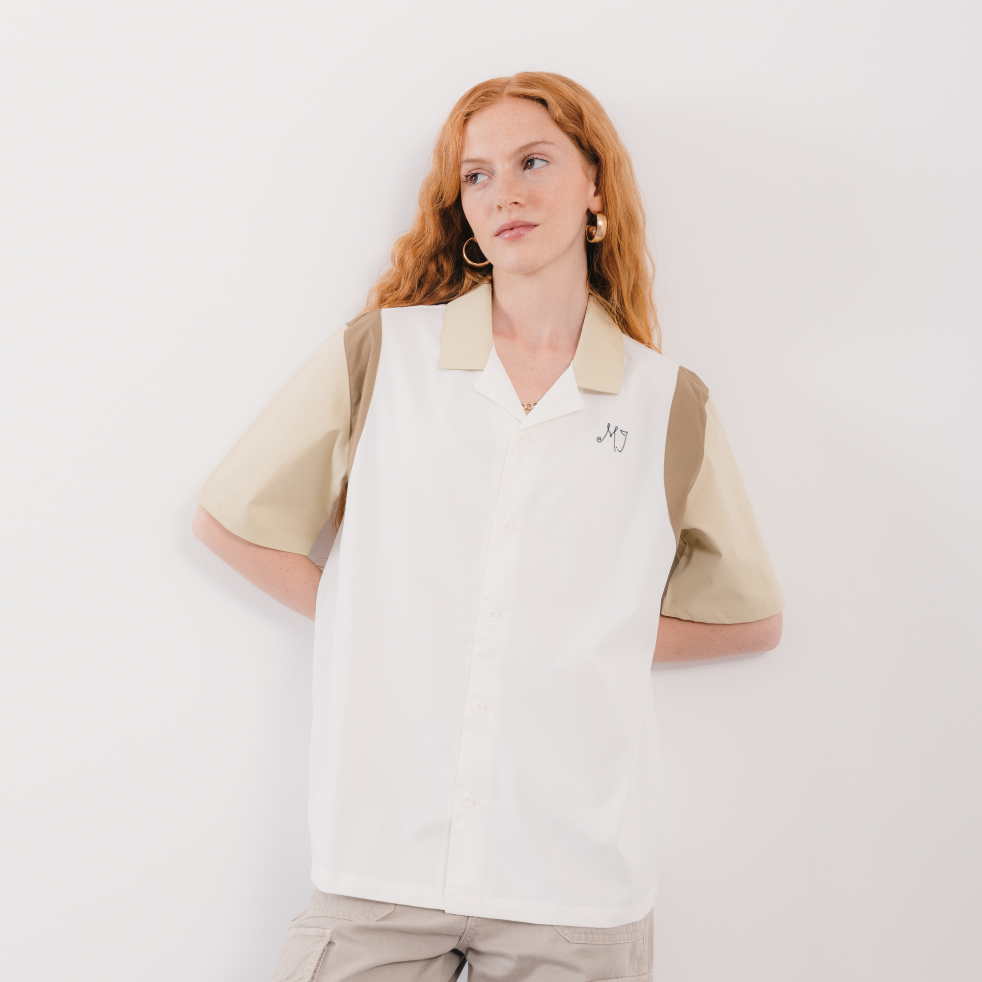 Shirt Oversize Flight Essential Ecru/marron